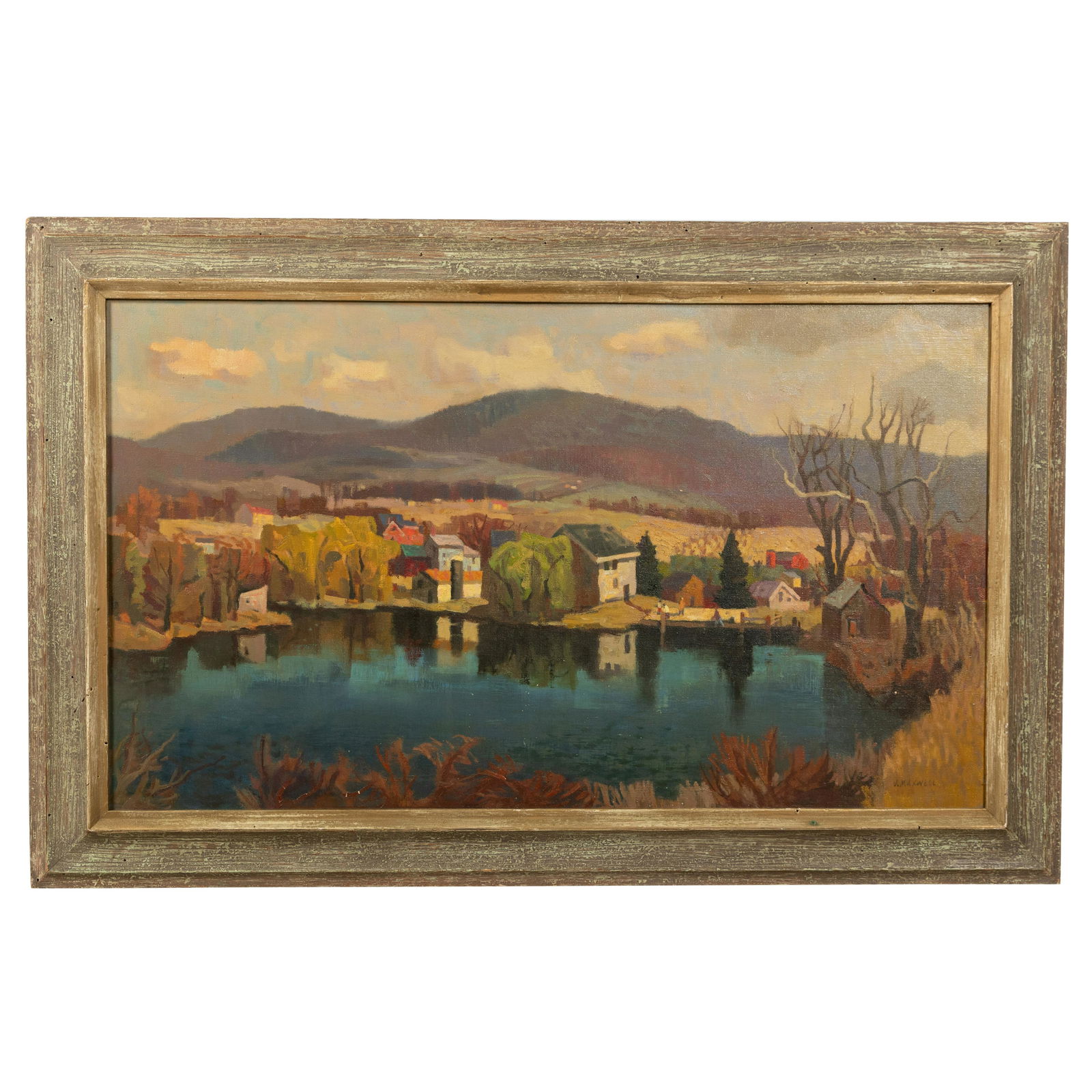 V. Maxwell - River Scene Oil on Canvas (1 of 3)
