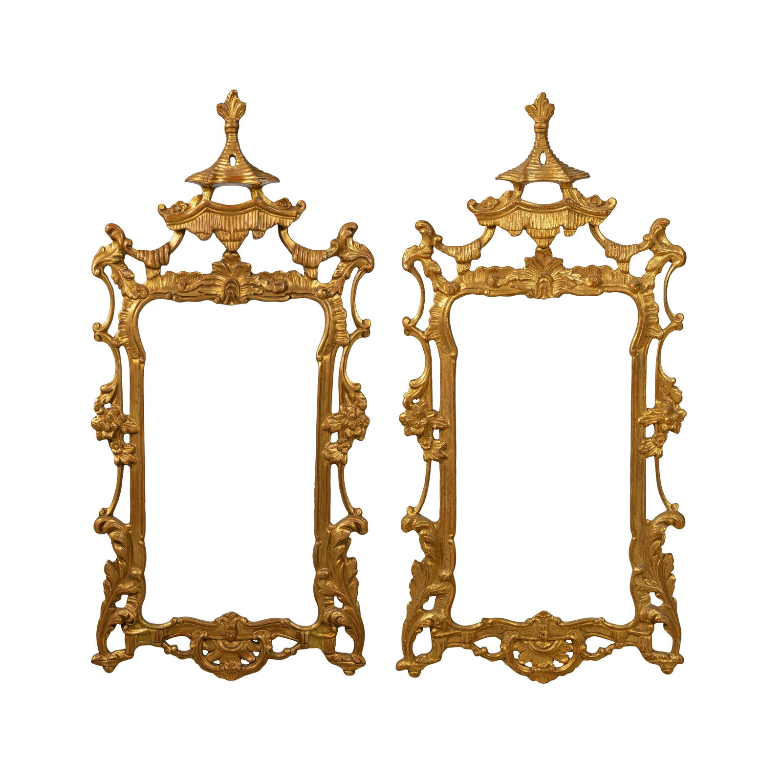 Chinese Chippendale Gold Leaf Frames - Pair (1 of 9)