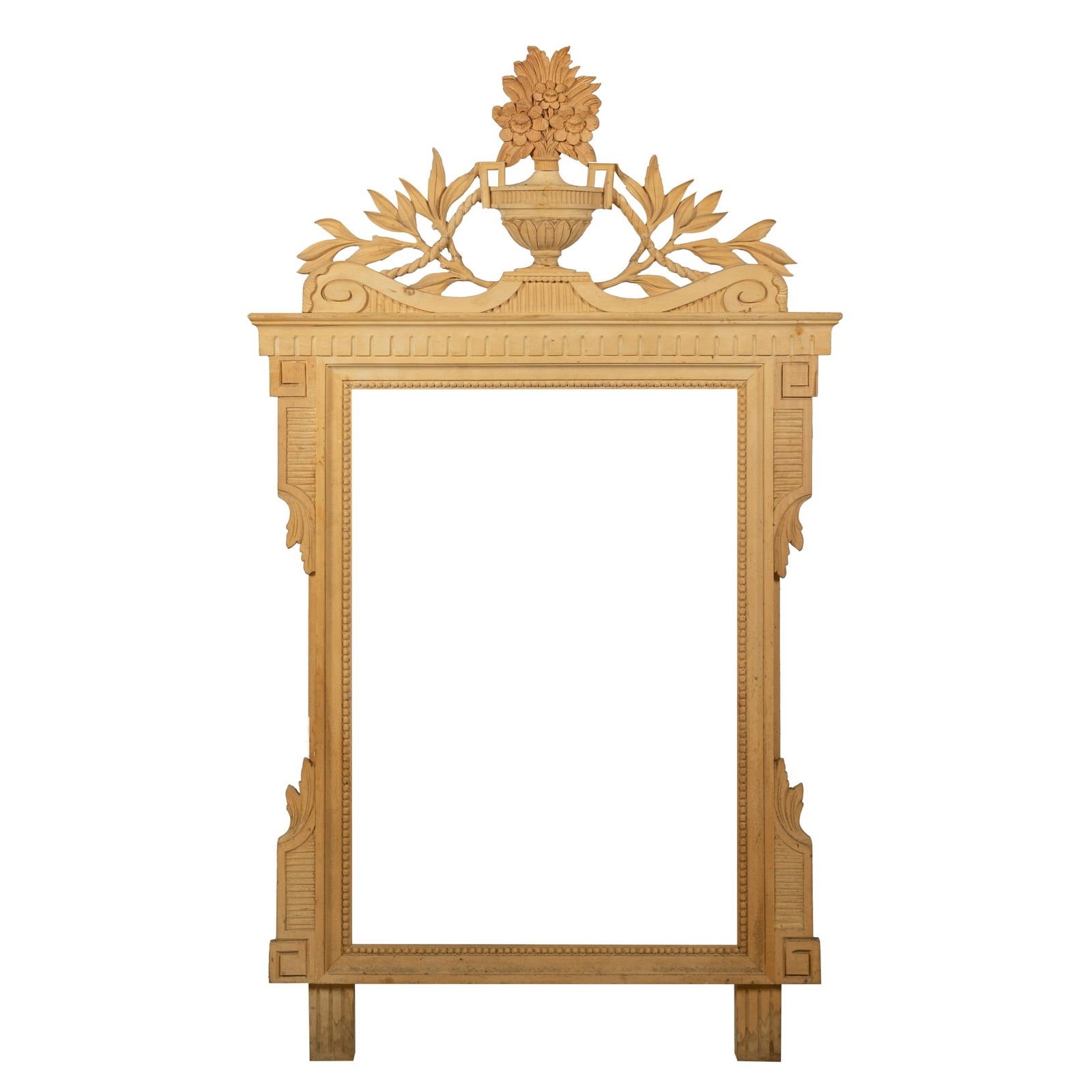 Unfinished Carved Wood Urn Top Frame (1 of 4)