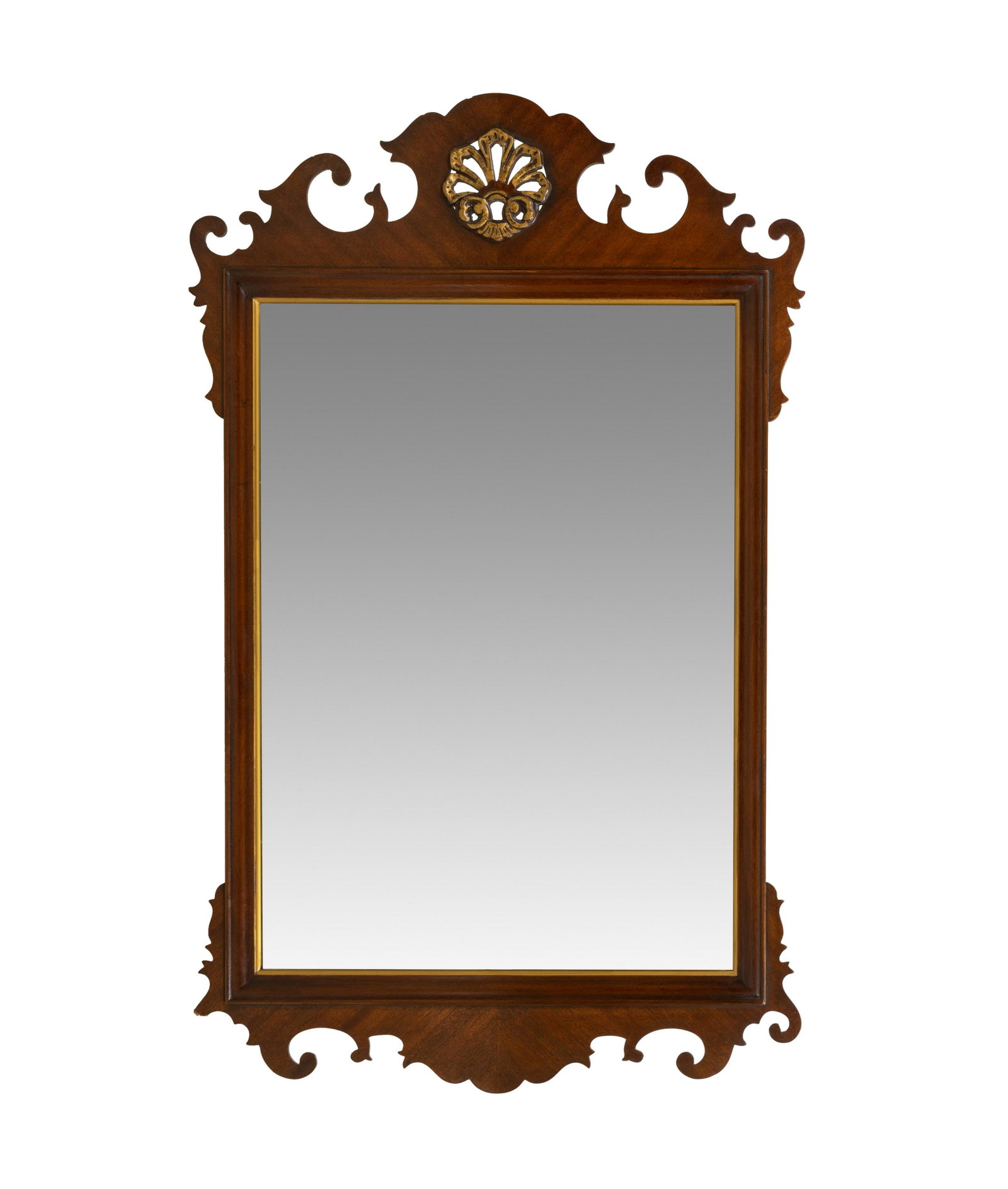 Mahogany Chippendale Mirror: Description - Mahogany Chippendale style mirror. Dimensions - 50" x 31"