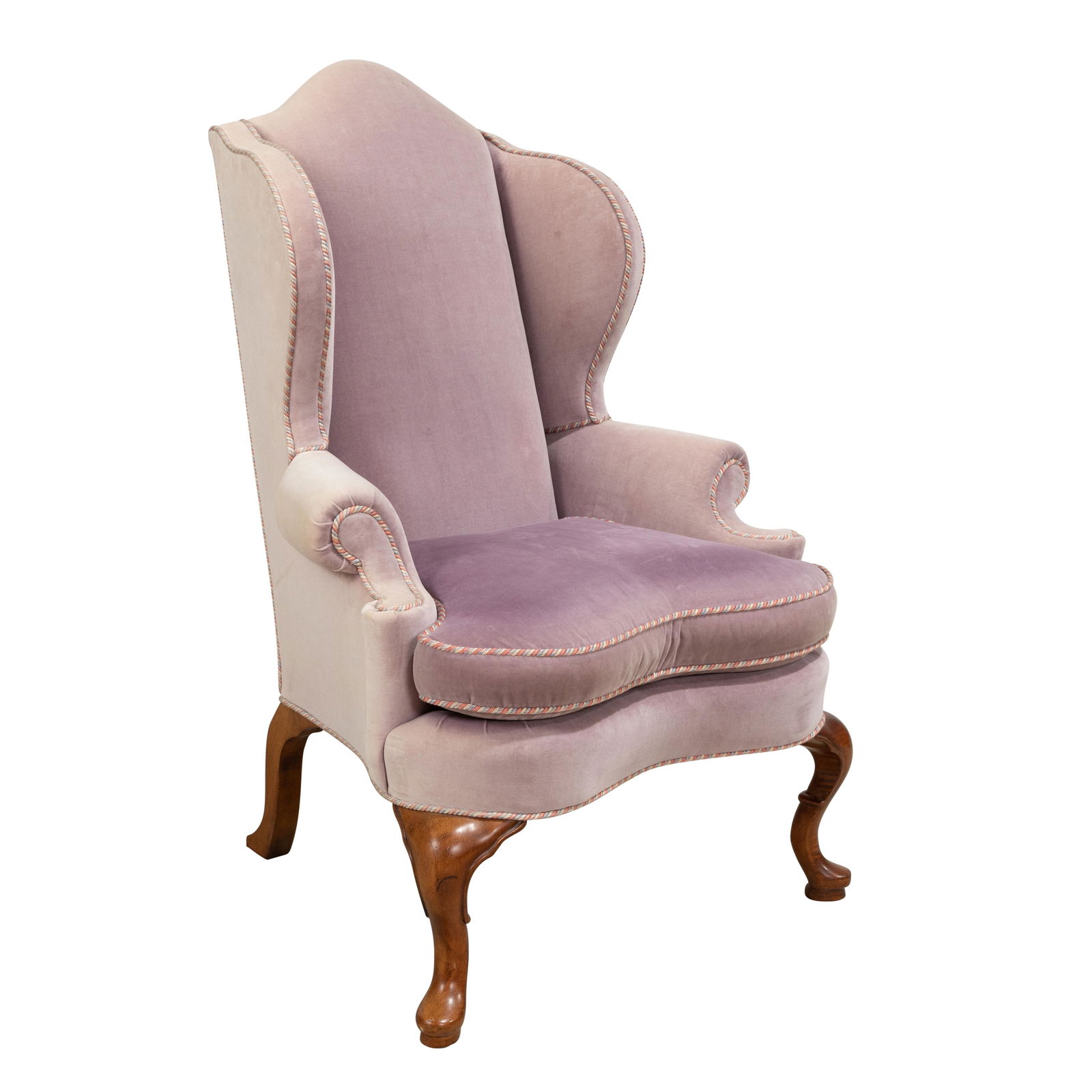 Queen Anne Wingback Chair: Description - Queen Anne wingback chair. Dimensions - 49" x 33" x 33"