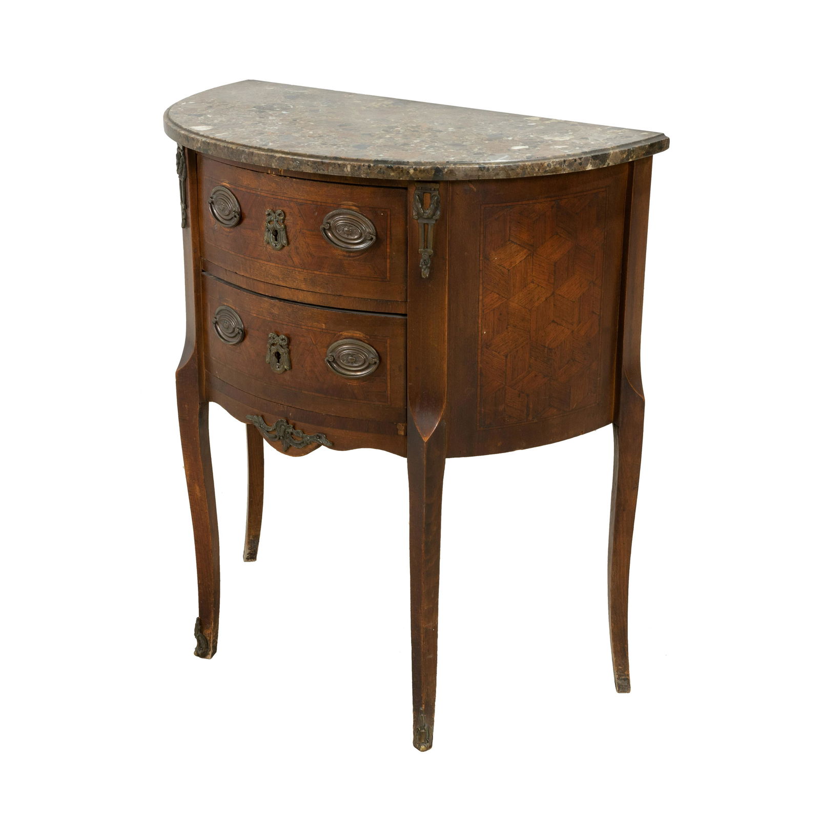 French Marble Top Demilune Stand (1 of 5)
