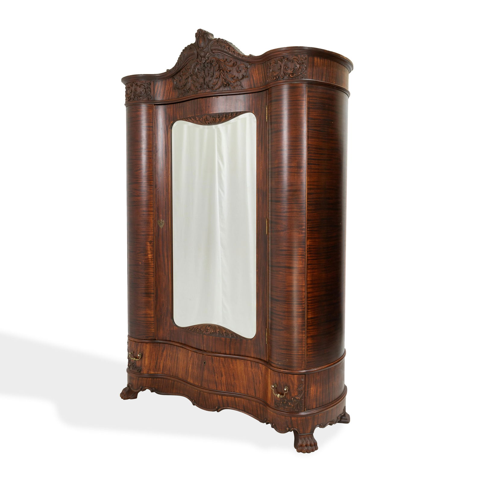 Carved Mahogany Victorian Armoire (1 of 7)