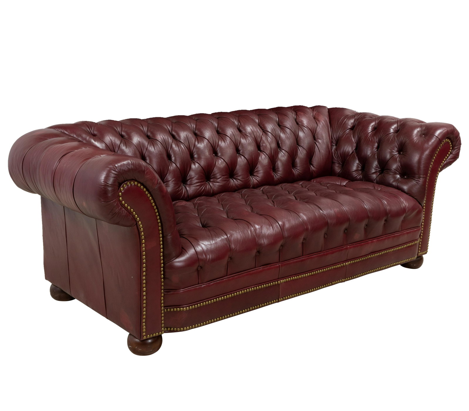 Leather Chesterfield Sofa: Description - Leather Chesterfield sofa. Dimensions - 26" x 78" x 36"
