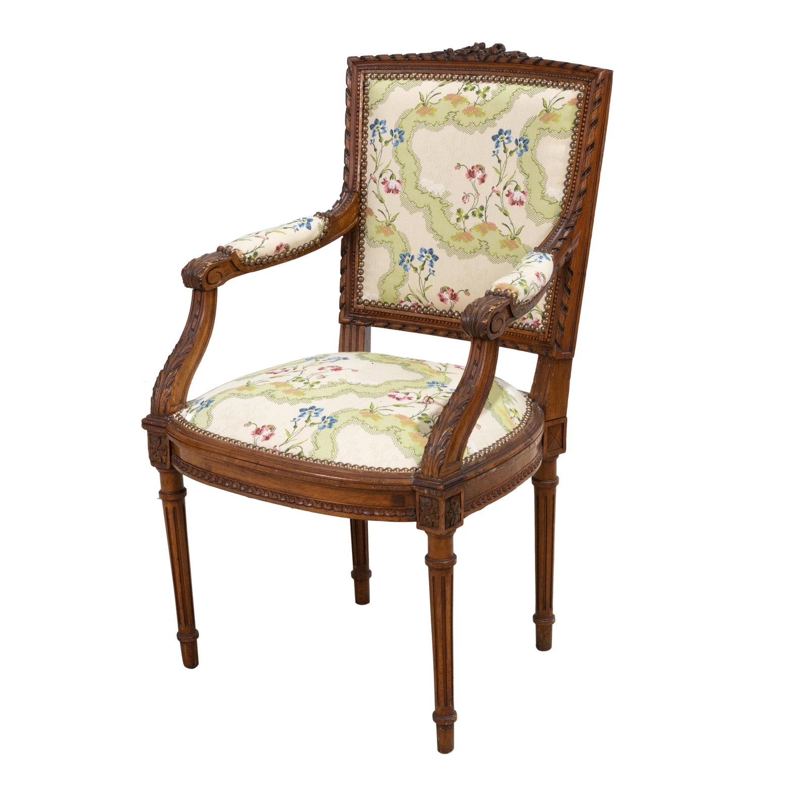 Louis XVI - French Arm Chair: Description - Louis XVI French arm chair. Dimensions - 37" x 22" x 22"