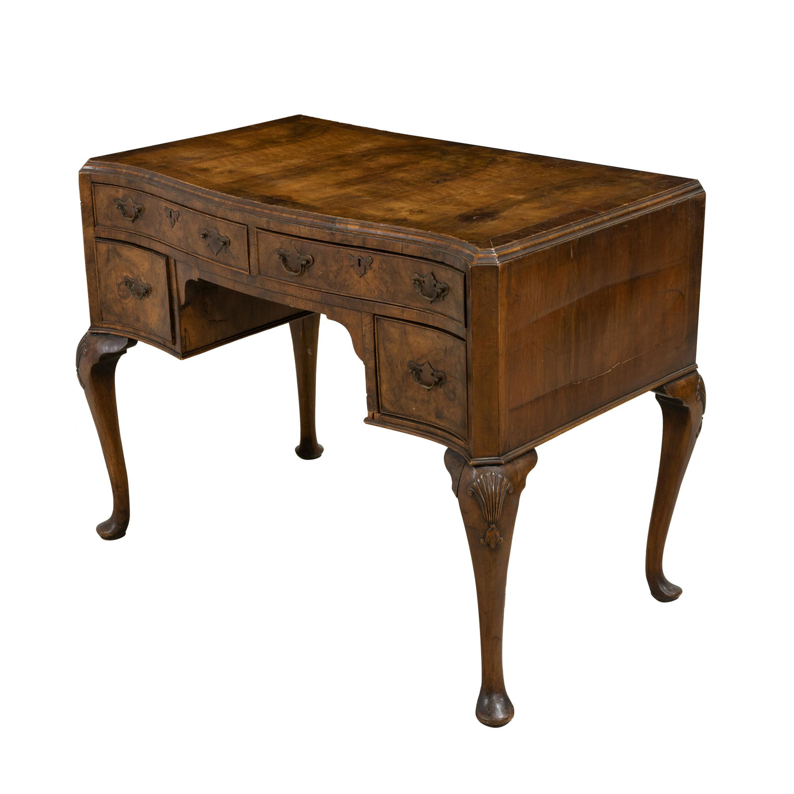 19th C. Queen Anne Burl Dressing Table (1 of 6)