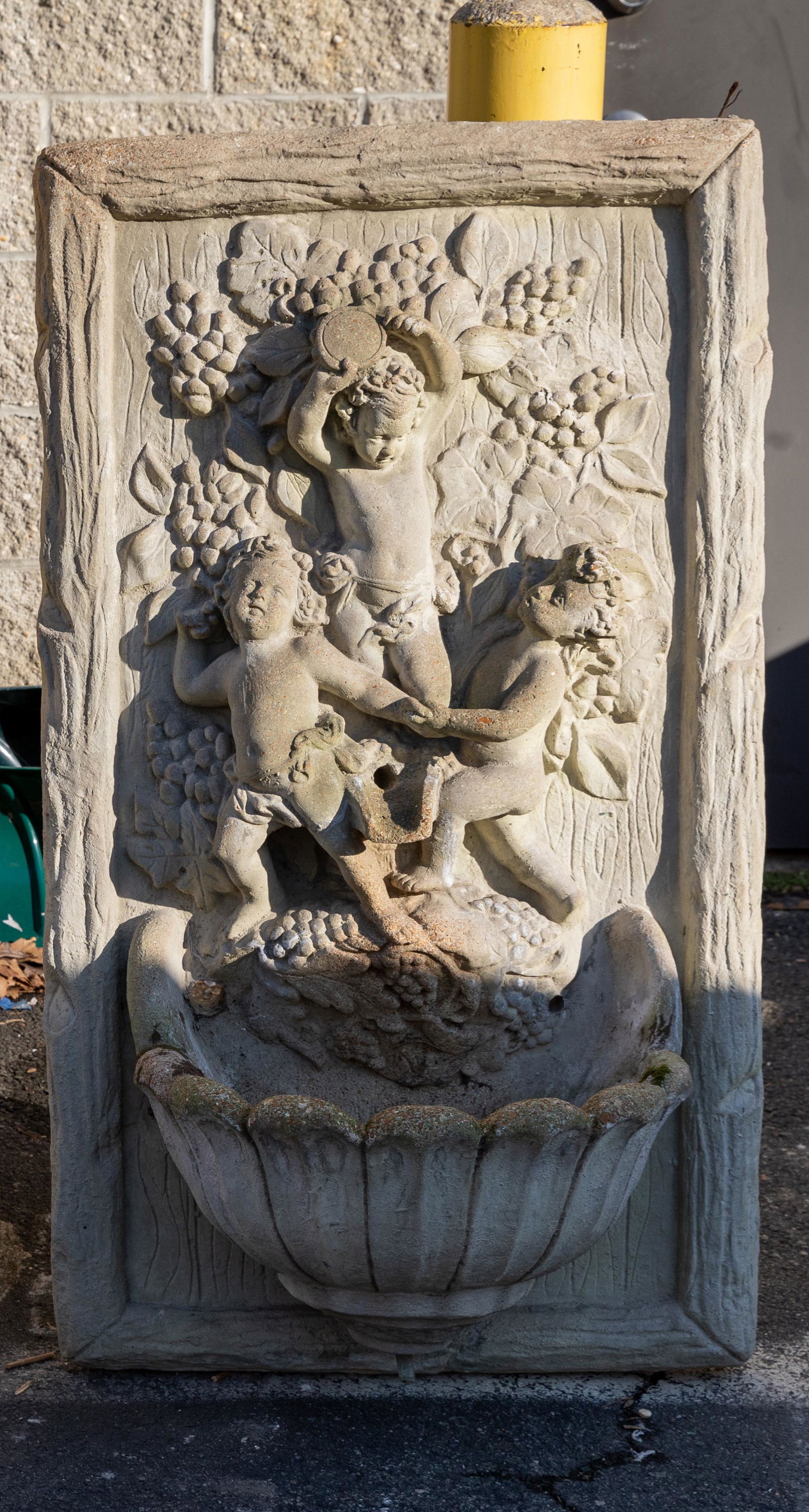 Figural Cement Wall Fountain (1 of 6)