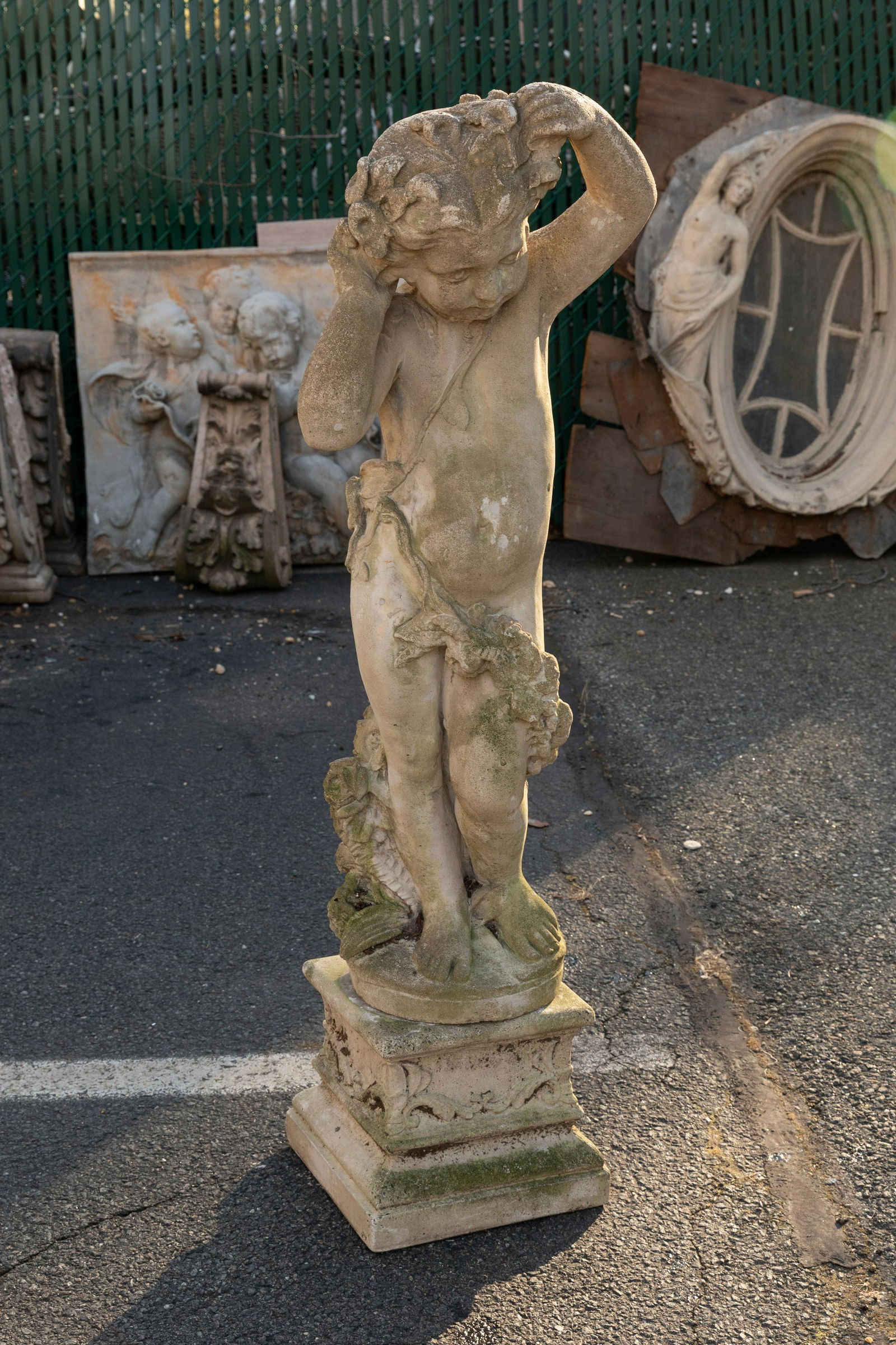 Cement Boy on Pedestal (1 of 4)