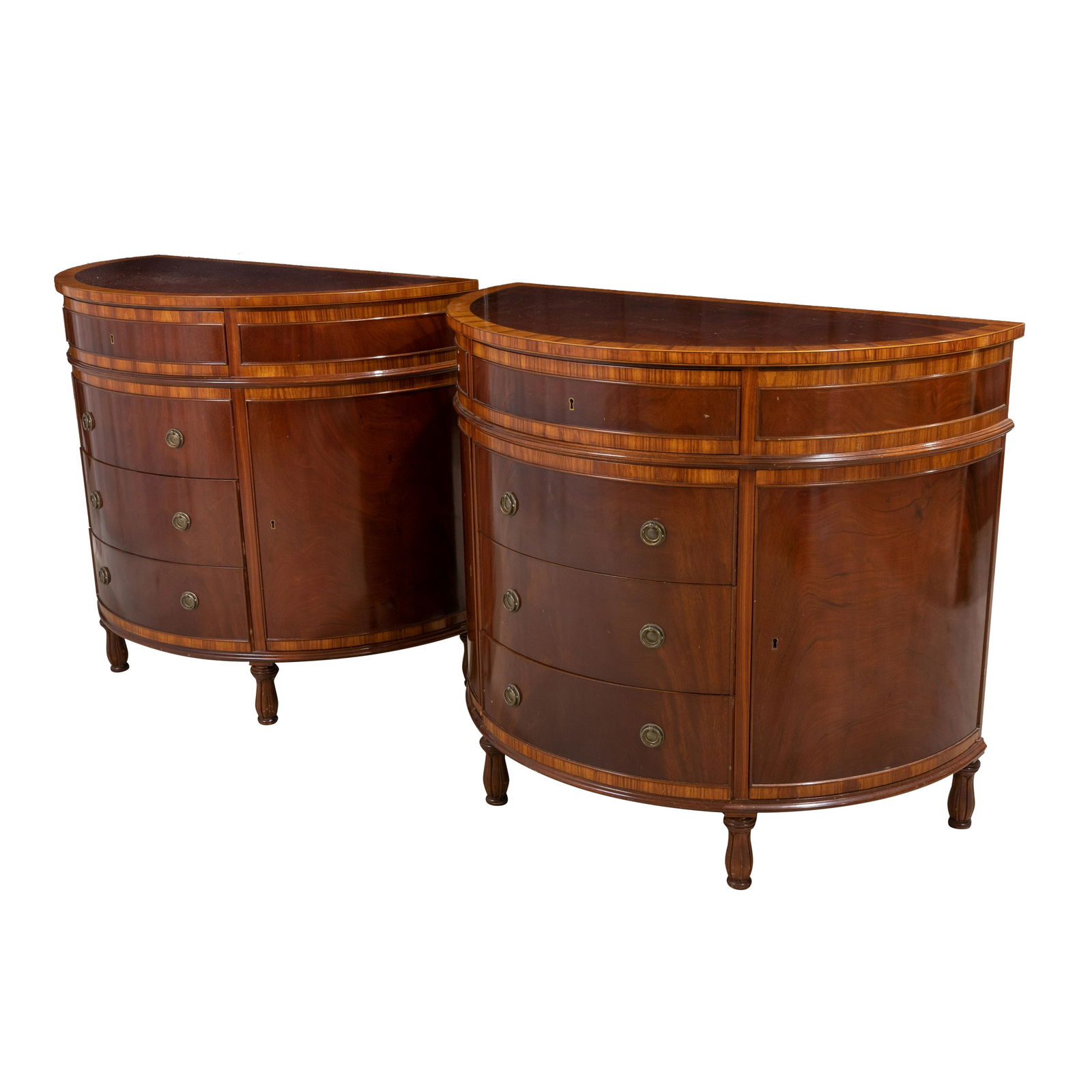 Mahogany Satin Demilune Servers - Pair (1 of 4)