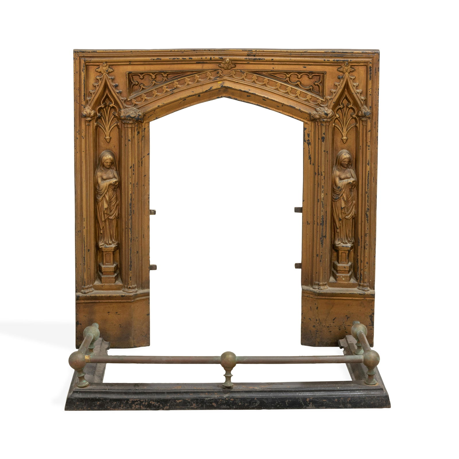 Gothic Figural Cast Iron Fire Surround (1 of 5)