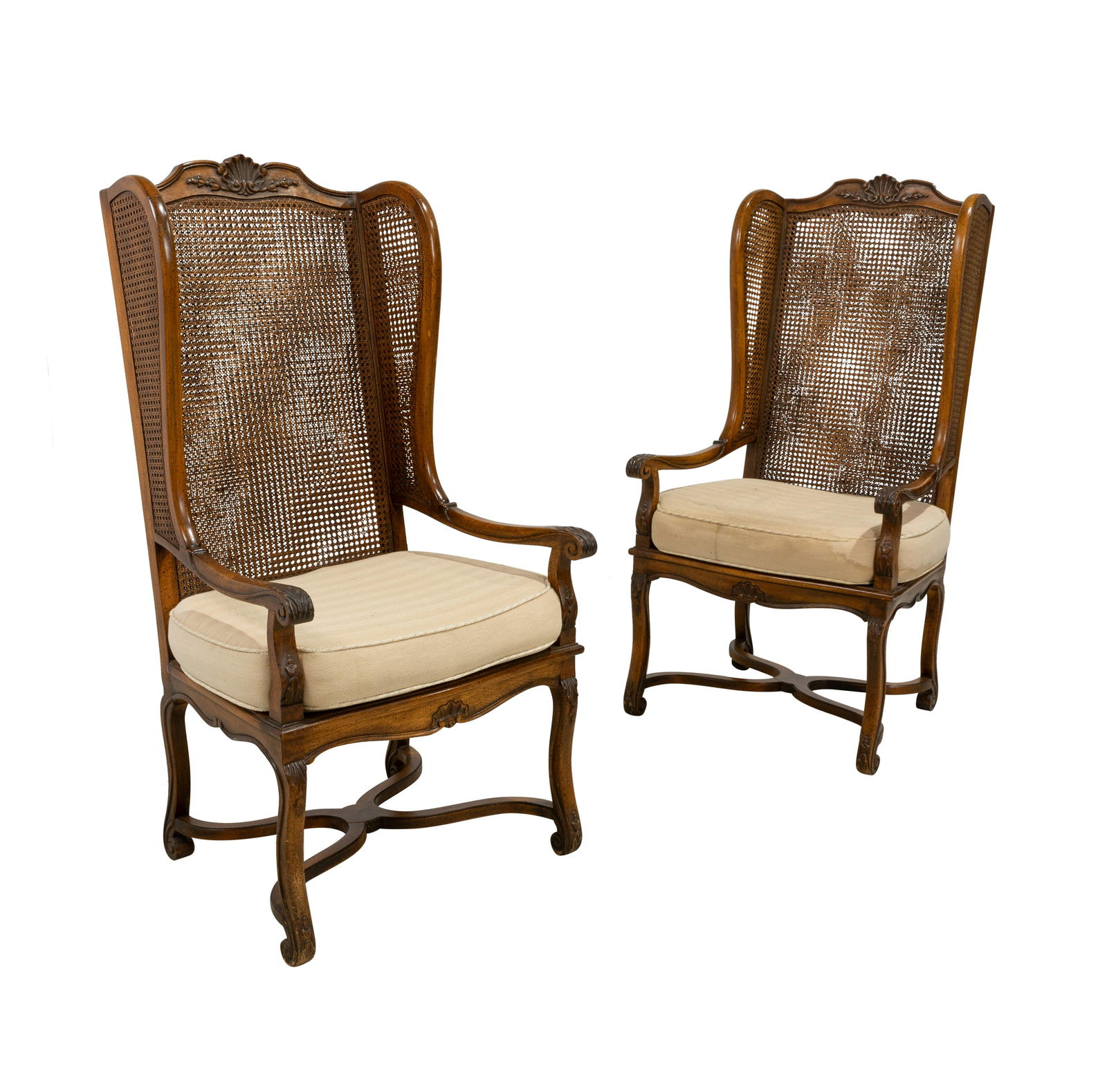 French Style Cane Wing Back Chairs (1 of 5)