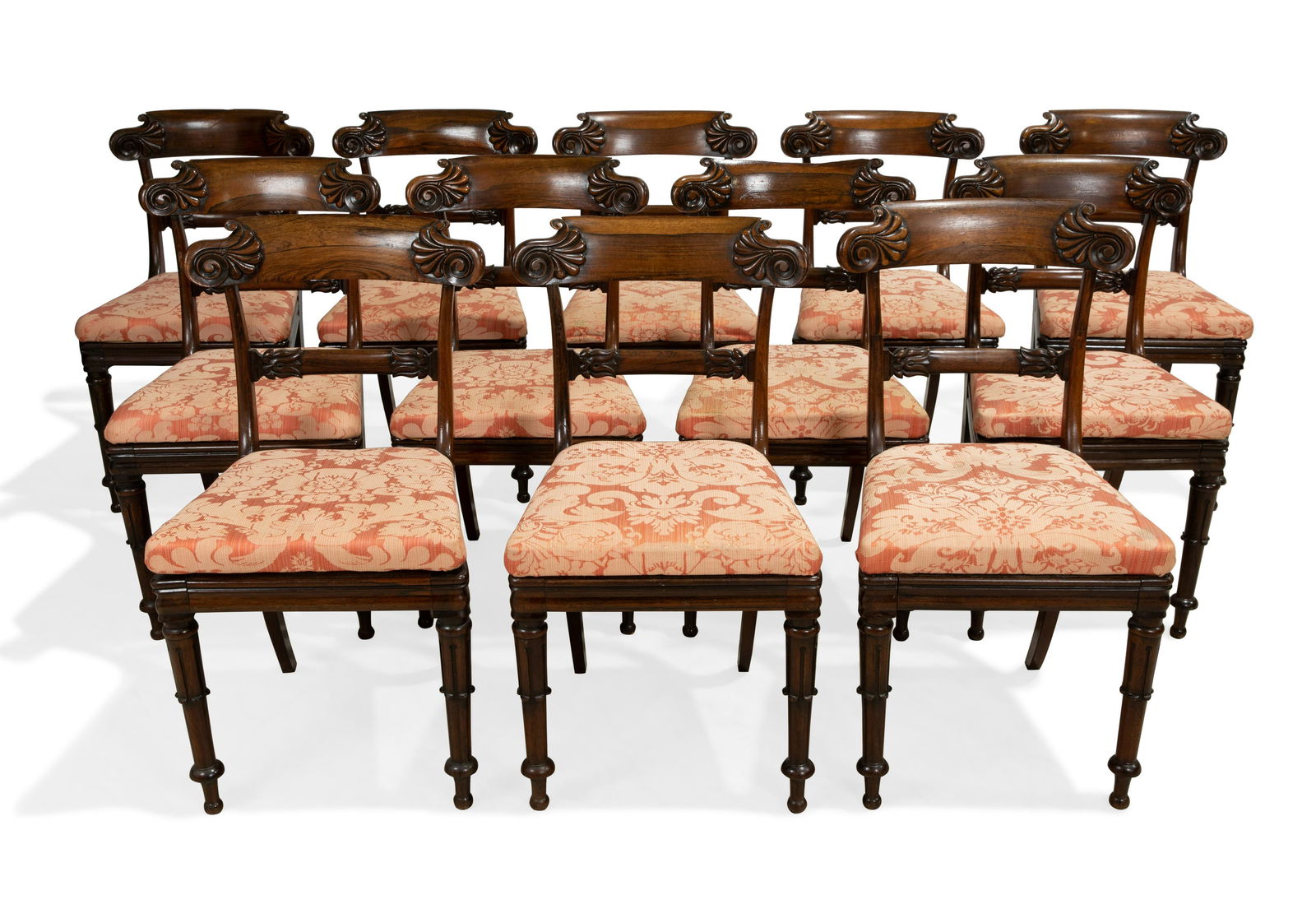 Carved Federal Rosewood Dining Chairs - 12 (1 of 8)