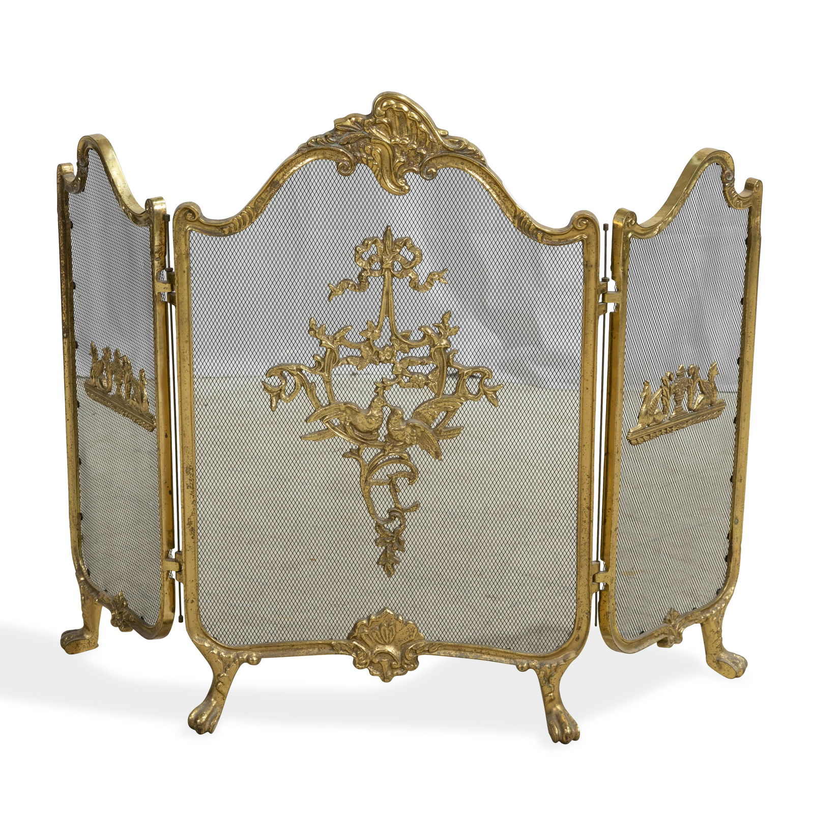 French Style 3 Section Fire Screen (1 of 3)