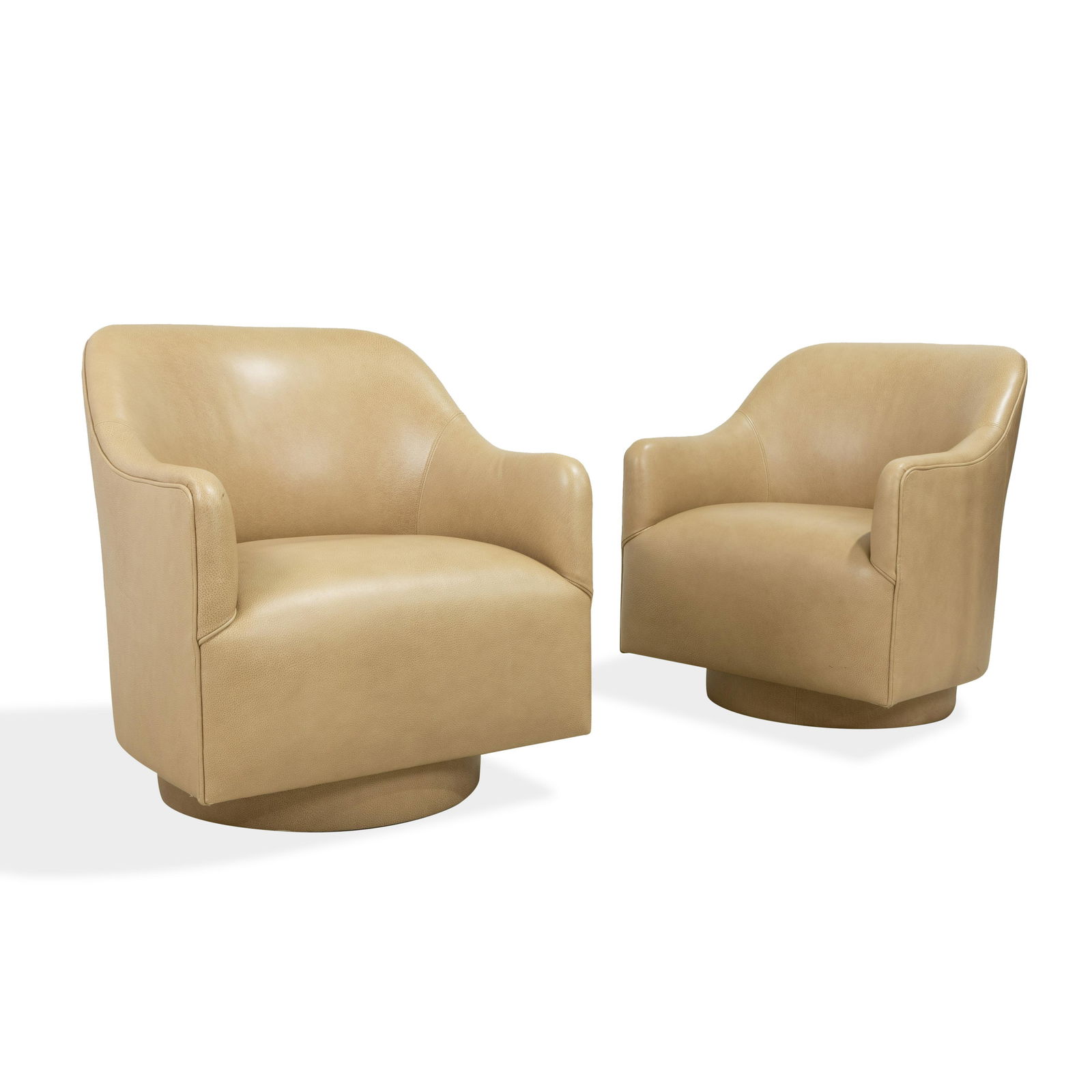 Leather Tilt and Swivel Chairs - Pair (1 of 3)