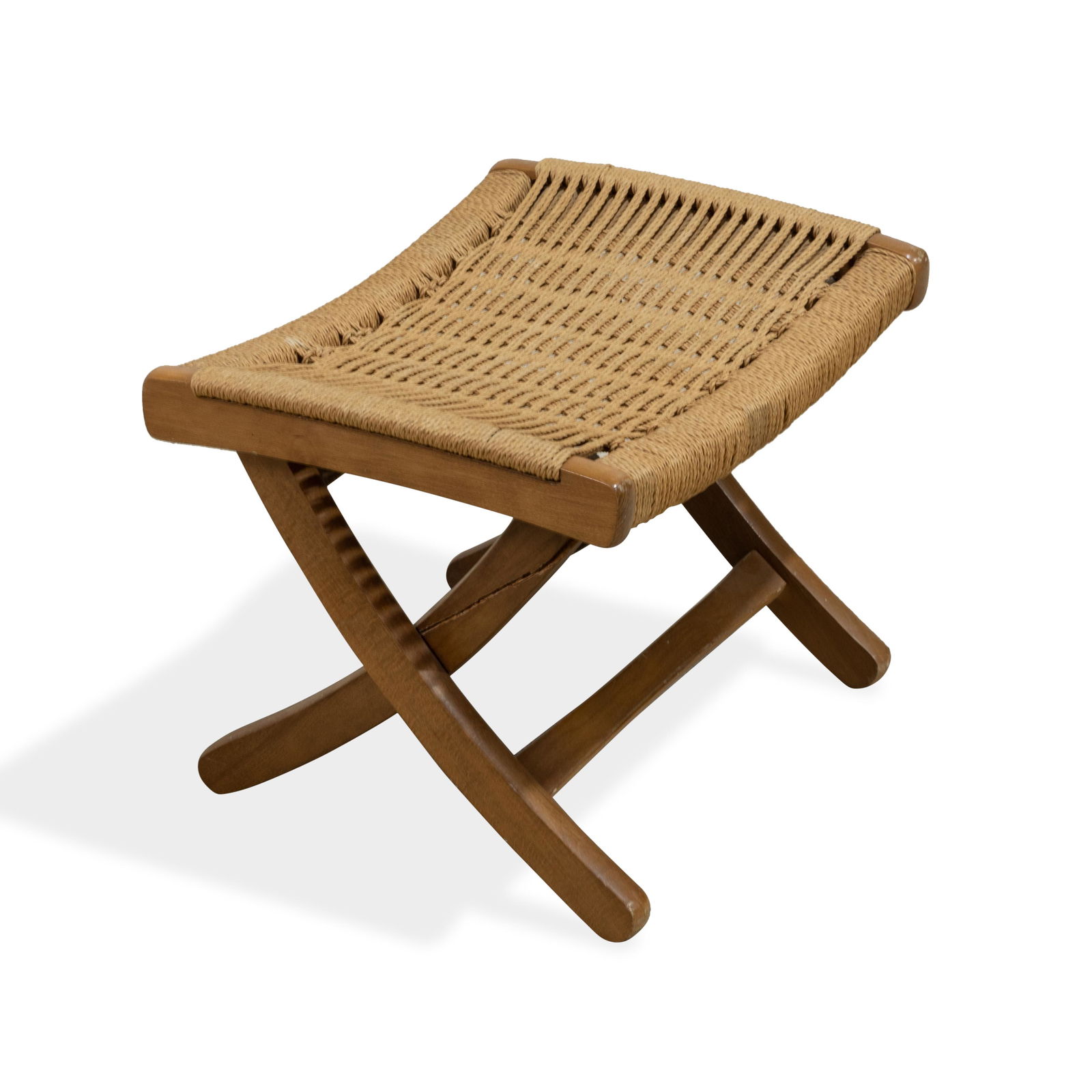 Mid Century Walnut Folding Stool (1 of 2)
