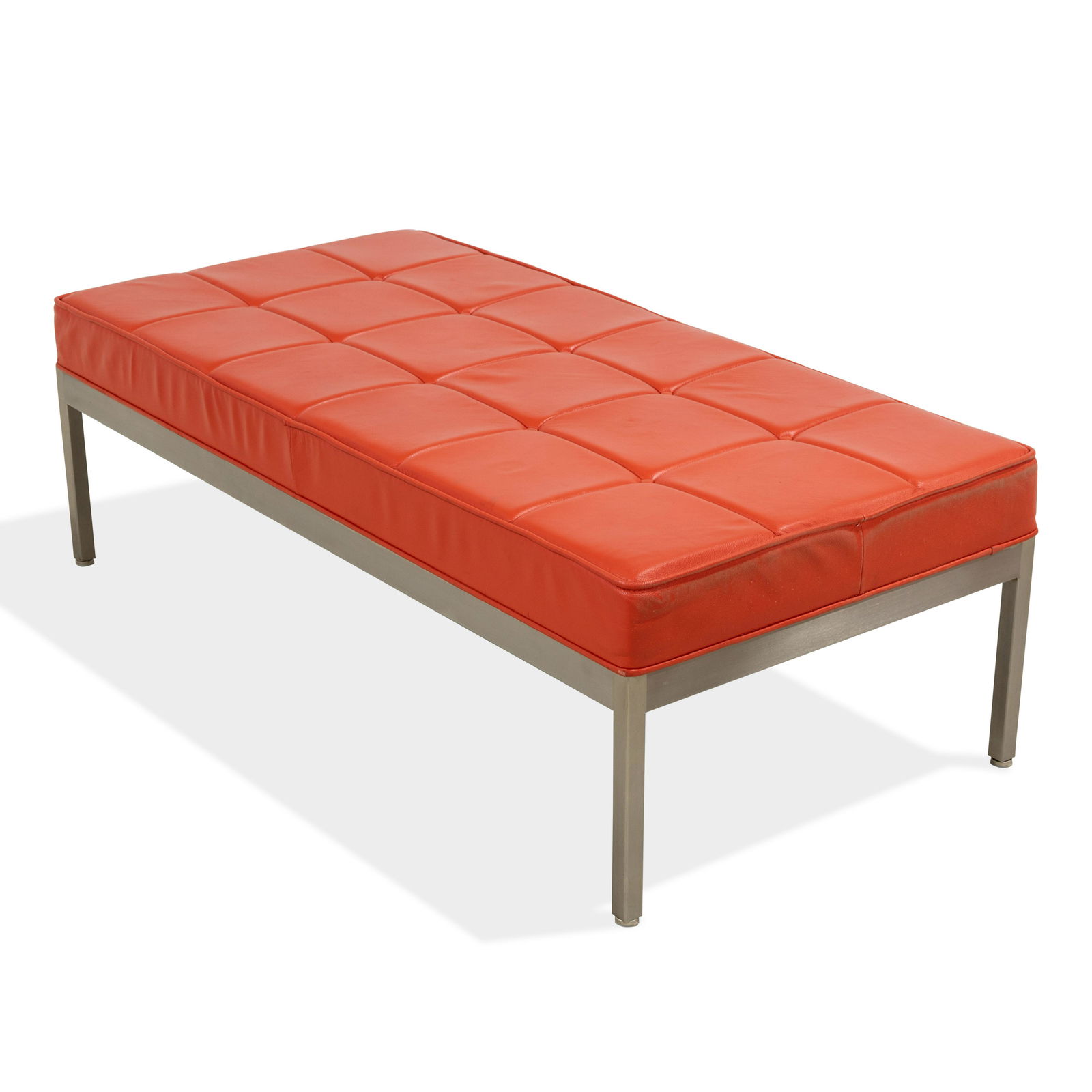 Florence Knoll Style - Leather and Steel Bench (1 of 2)