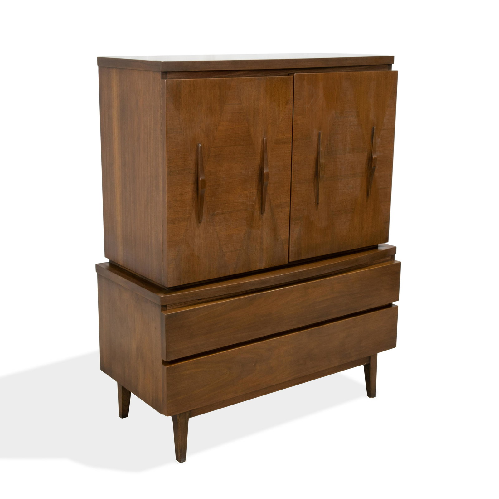 Mid Century Tall Walnut Cabinet (1 of 5)