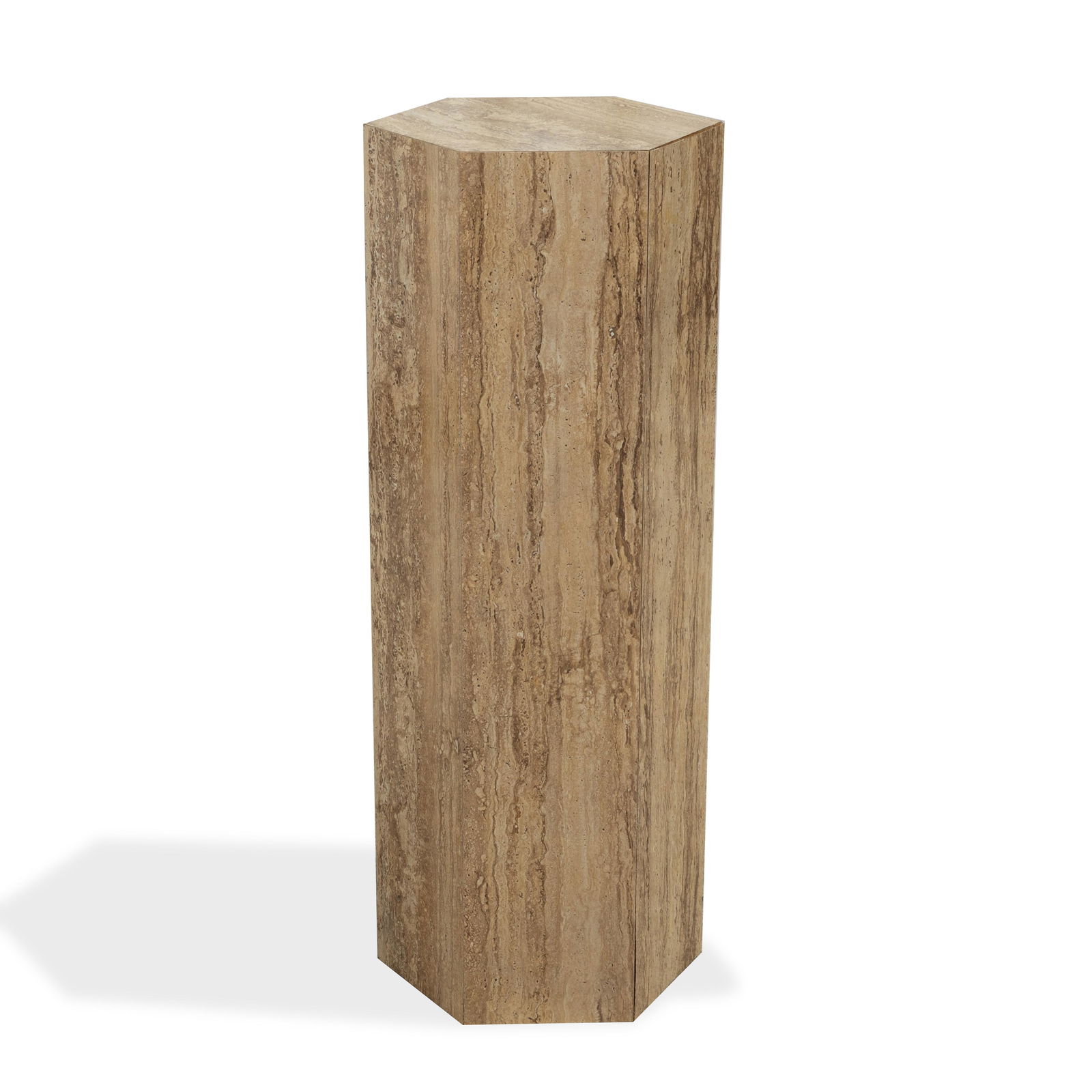 Travertine Style Pedestal: Description - Travertine style pedestal. Dimensions - 36" x 12"
