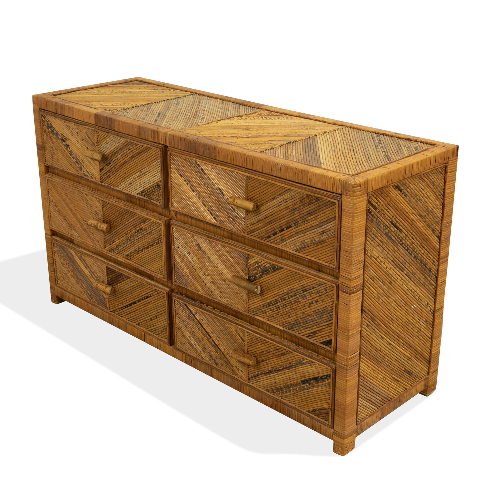 Bamboo and Reed 6 Drawer Dresser (1 of 4)