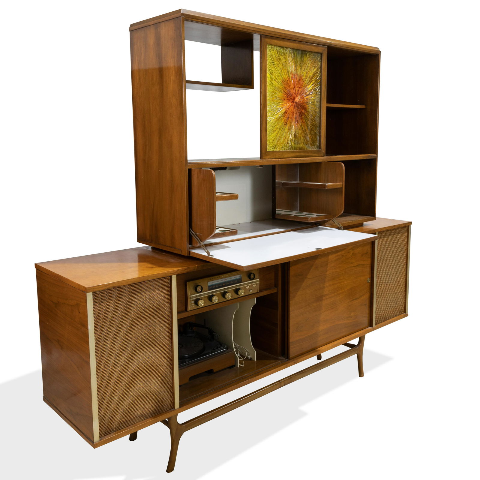 Mid Century Walnut Stereo Cabinet with Bar Top (1 of 6)