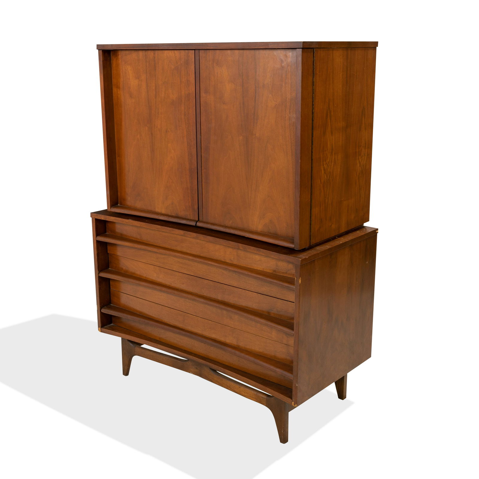 Young Manufacturing - Concave Walnut High Chest (1 of 5)