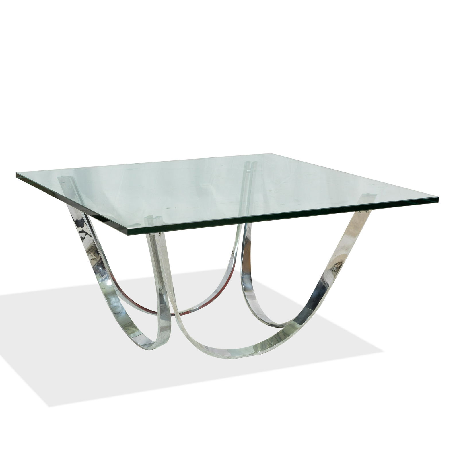 Roger Sprunger for Dunbar Chrome and Glass Coffee Table (1 of 2)