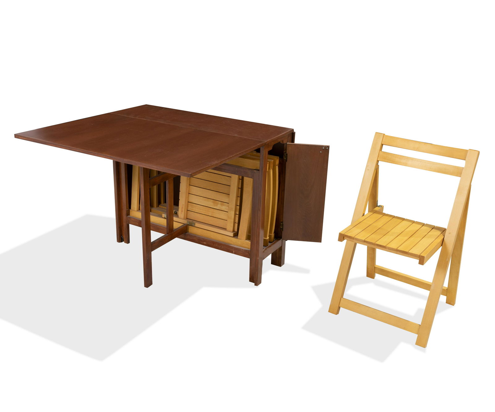 Drop Side Table and Chairs - Made in Romania: Description - Drop side table and chairs, made in Romania. Dimensions - tables (leaves down)- 29" x 36" x 12" leaves- 24"