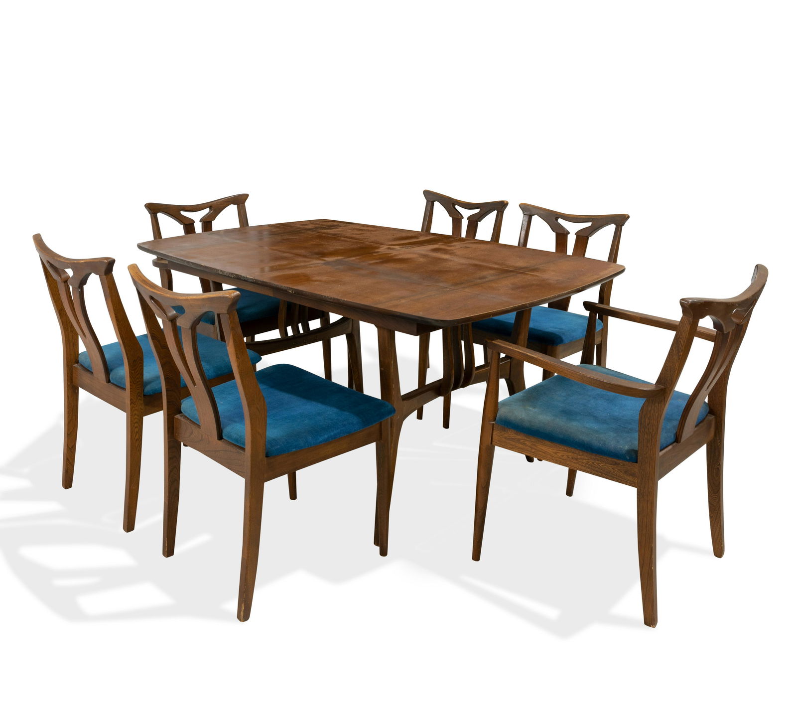 Blowing Rock Table and Chairs: Description - Blowing Rock table with 2 leaves and chairs. Dimensions - table- 29" x 60" x 38" leaves- 14"