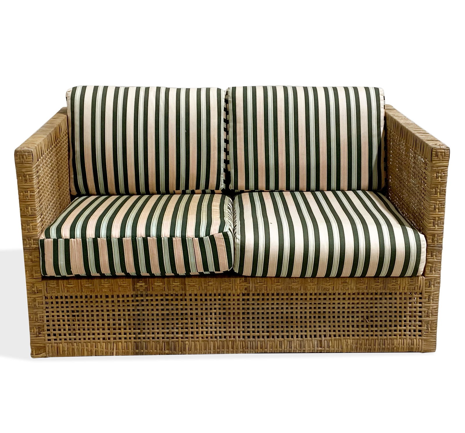 Double Cane Rattan Loveseat (1 of 5)