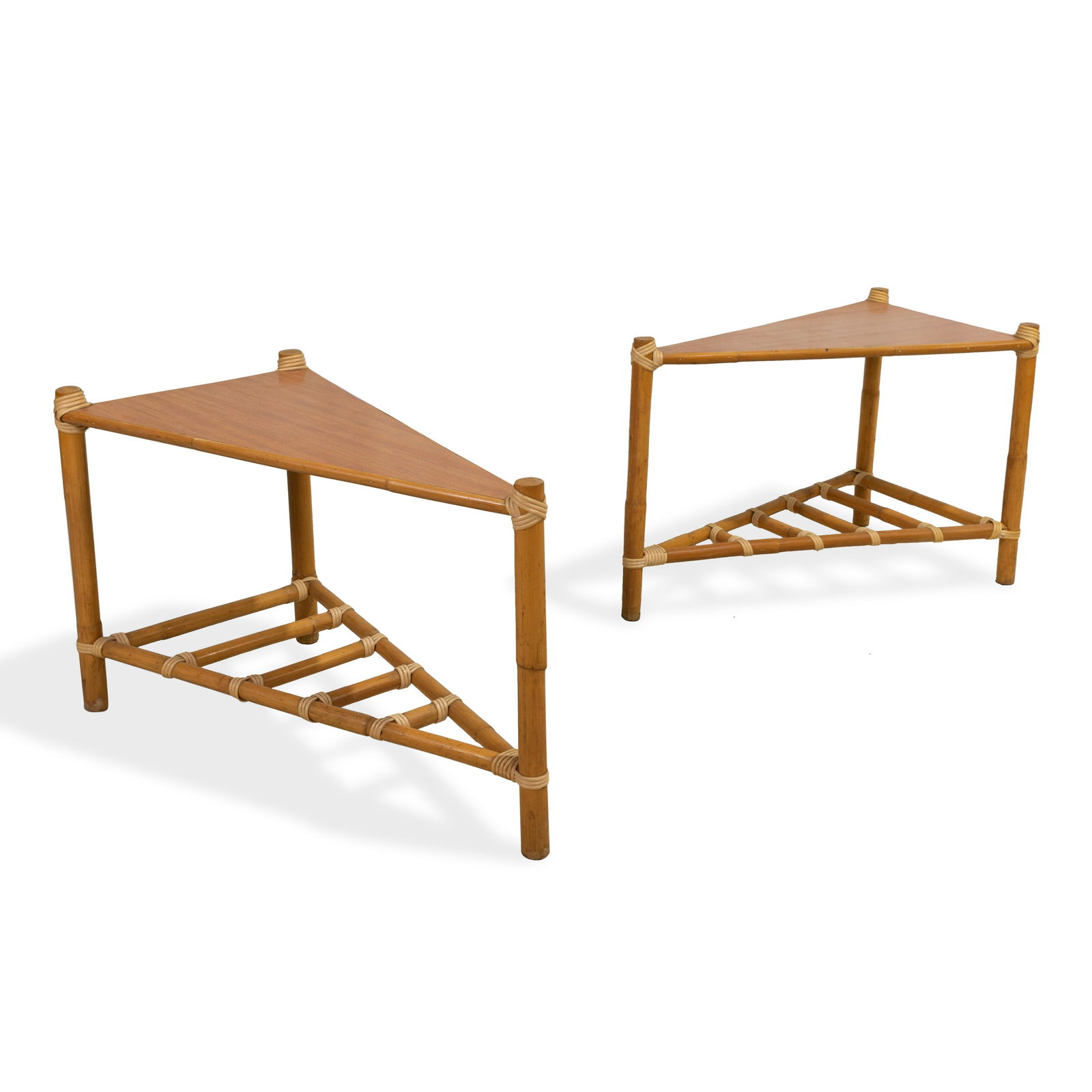 Rattan Triangle Tables - Pair (1 of 3)