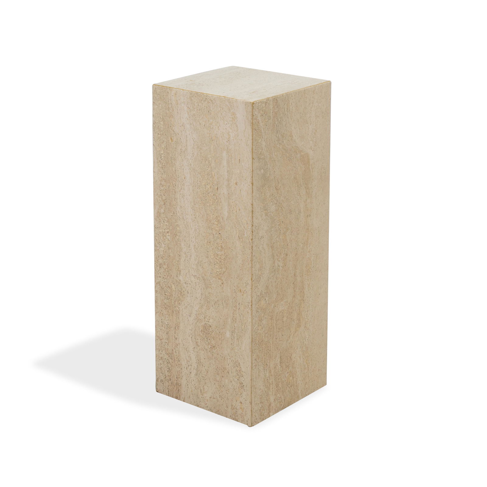 Travertine Pedestal: Description - Travertine pedestal. Dimensions - 26" x 10" x 10"