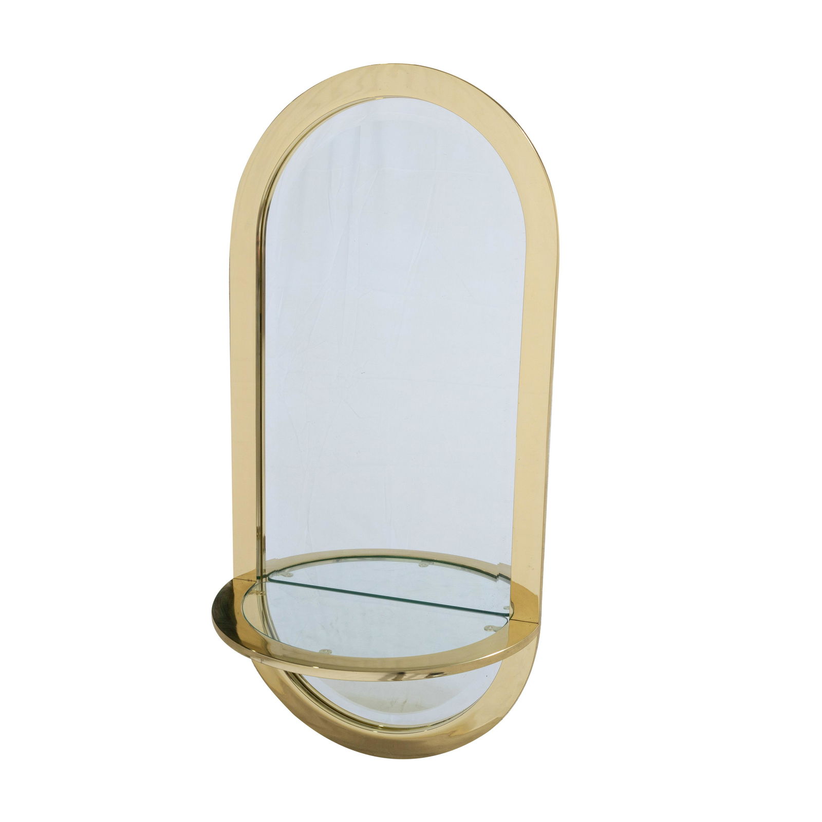 Karl Springer Style - Brass Mirror and Shelf (1 of 4)