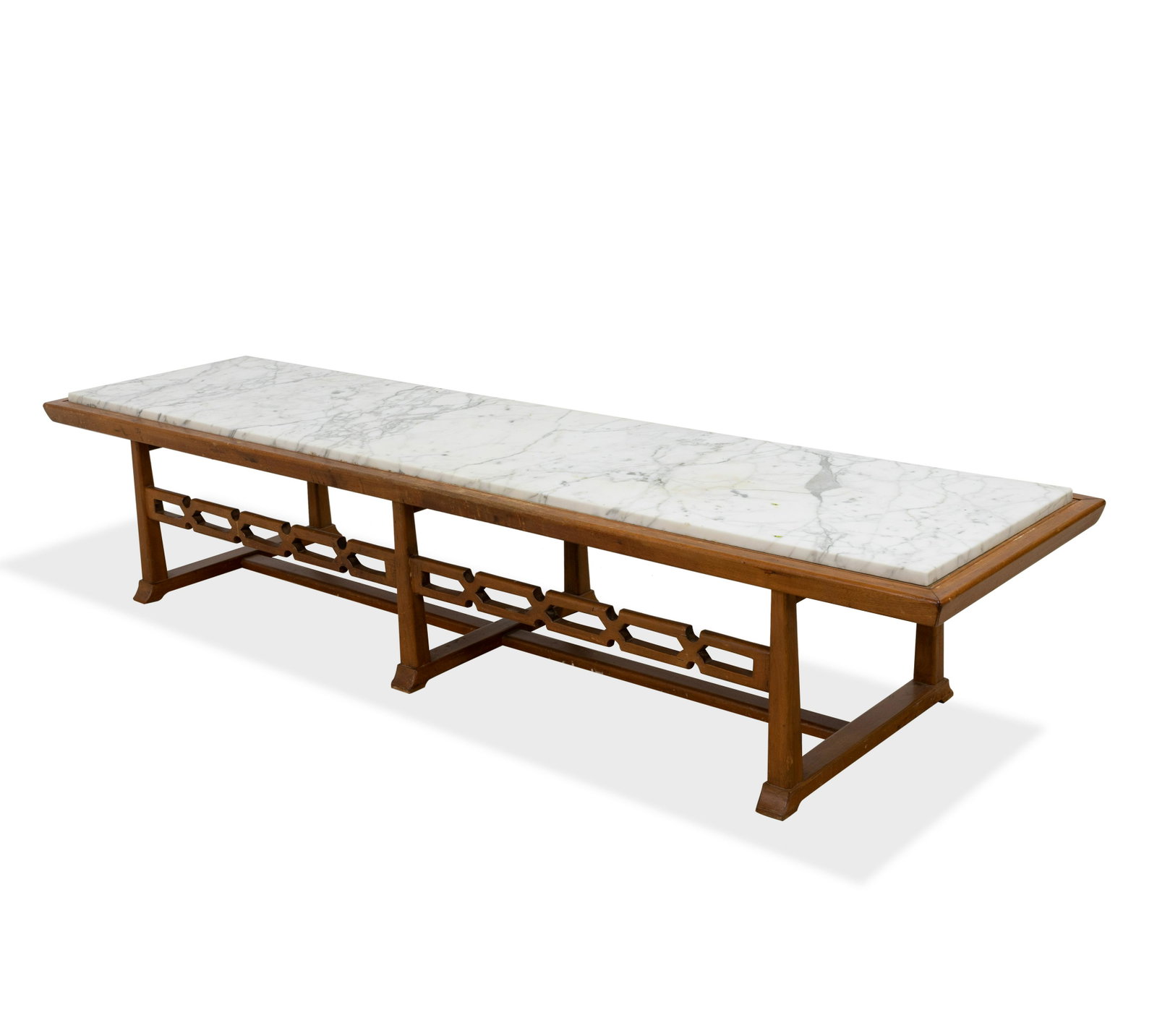 Marble Top Coffee Table: Description - Marble top coffee table. Dimensions - 17" x 84" x 22"