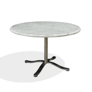 Nicos Zographos - Marble Top Dining Table: Description - Nicos Zographos marble top dining table, signed. Dimensions - 30" x 48"