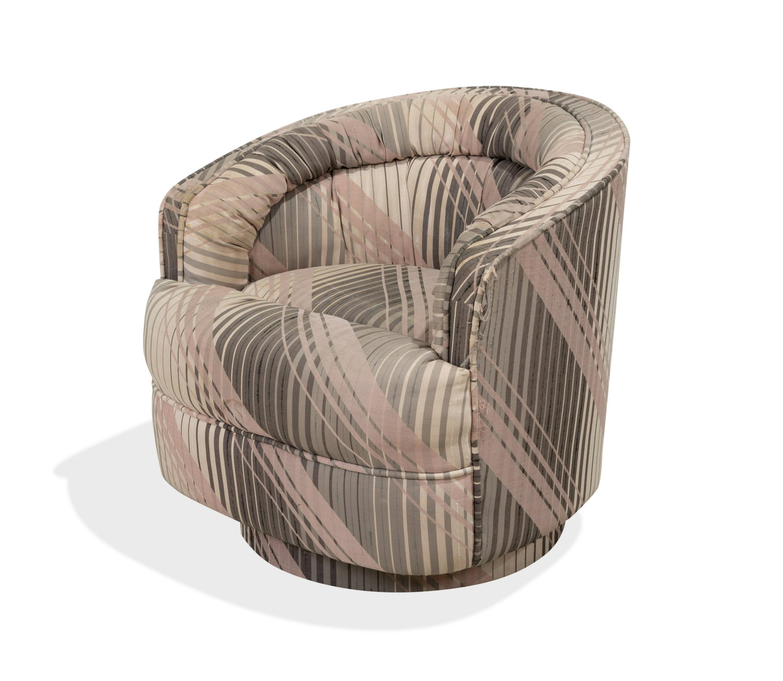 Milo Baughman Style - Swivel Chair: Description - Milo Baughman style swivel chair. Dimensions - 29" x 31" x 31"