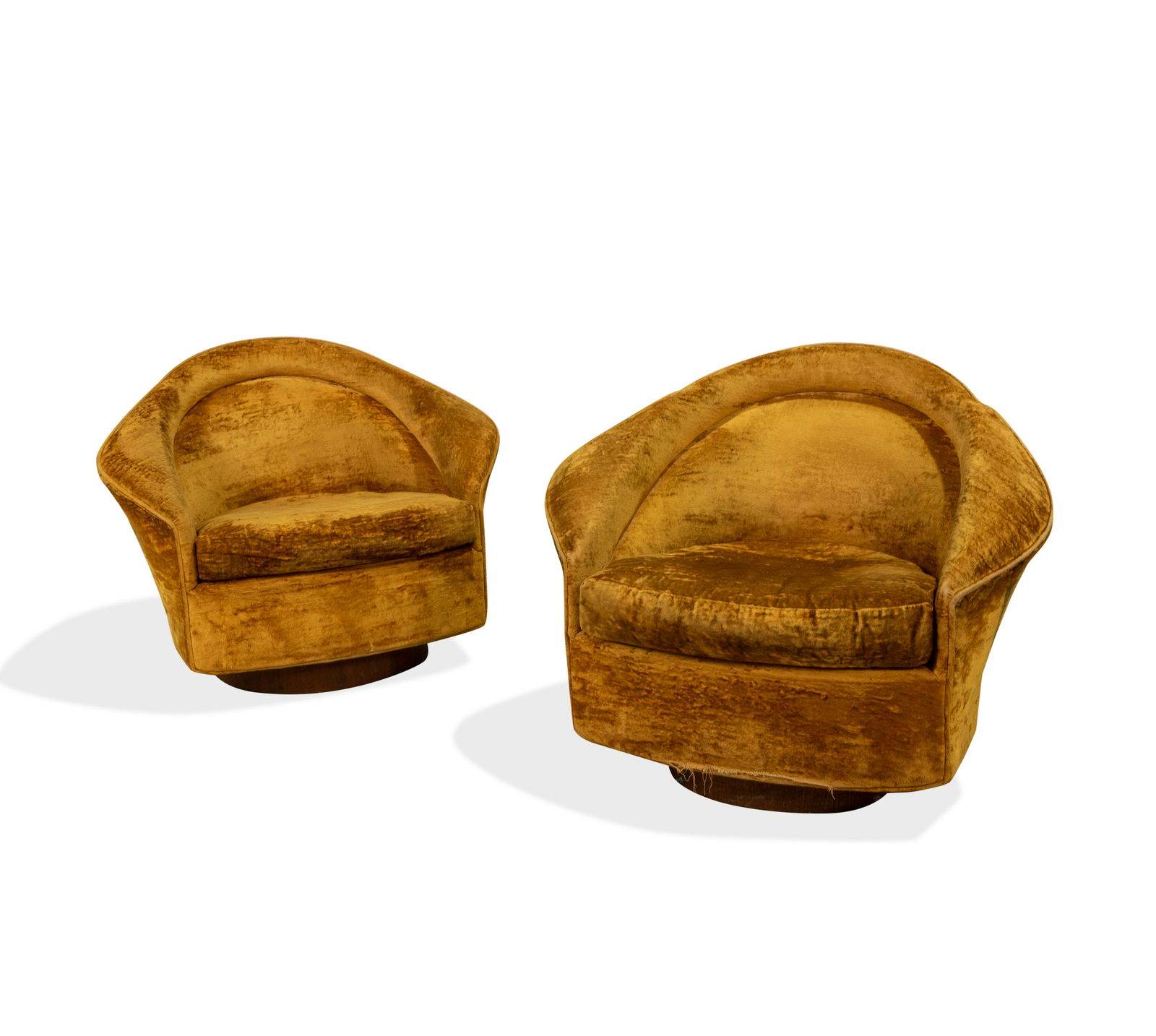 Adrian Pearsall - Tilt and Swivel Chairs: Description - Pair of Adrian Pearsall tilt and swivel chairs. Dimensions - 30" x 37" x 30"
