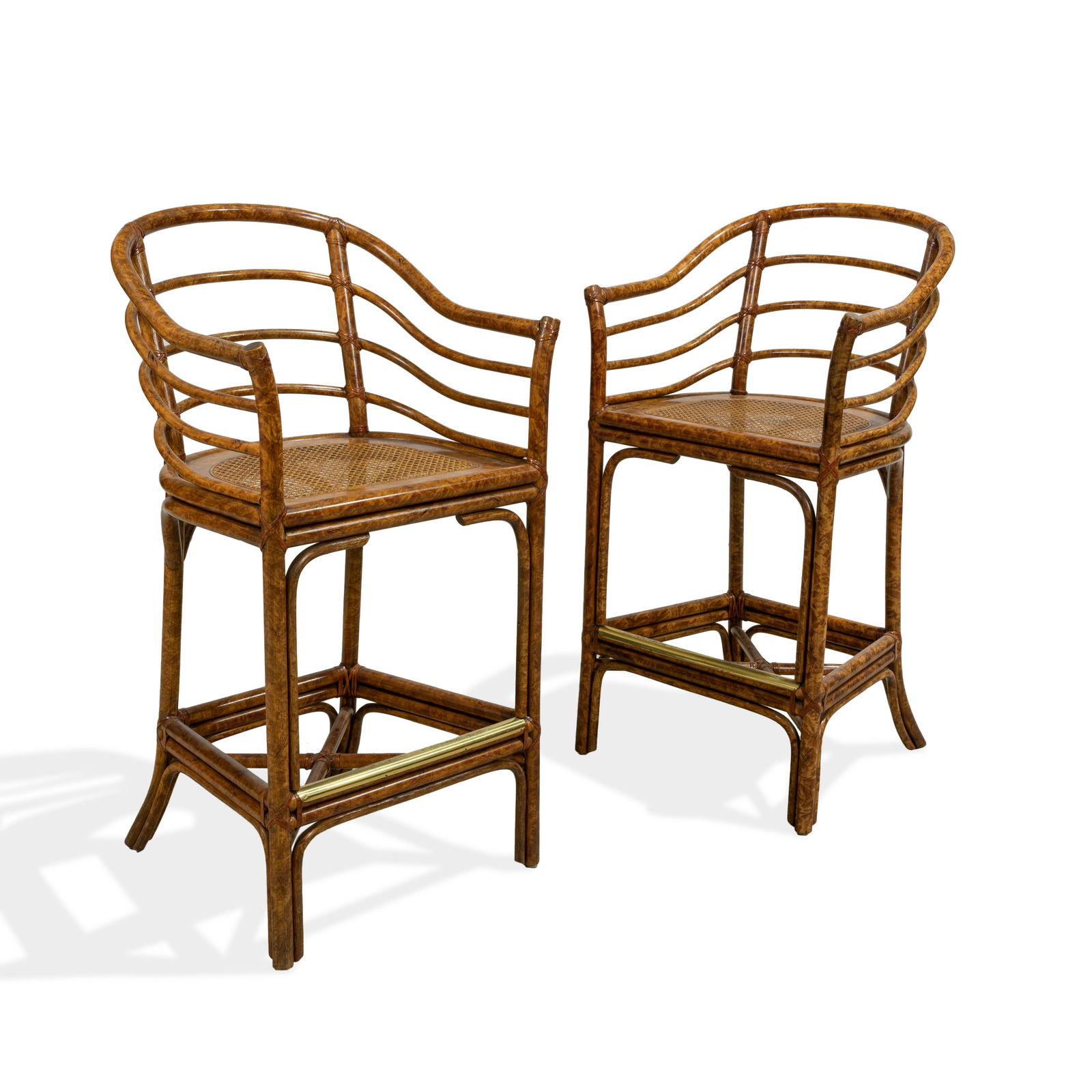 Rattan Bar Stools - Pair (1 of 3)