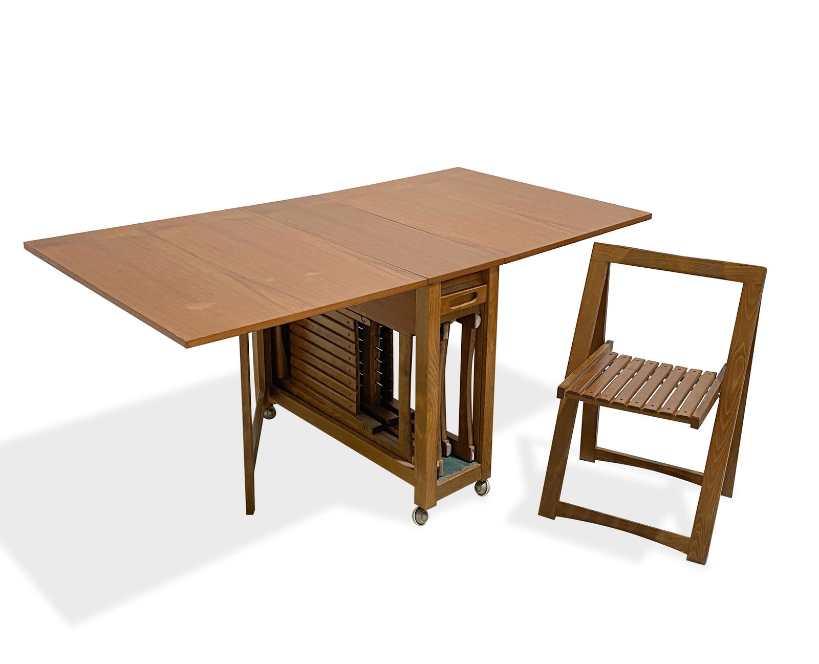 Danish Teak Drop Leaf Table with 4 Chairs (1 of 4)