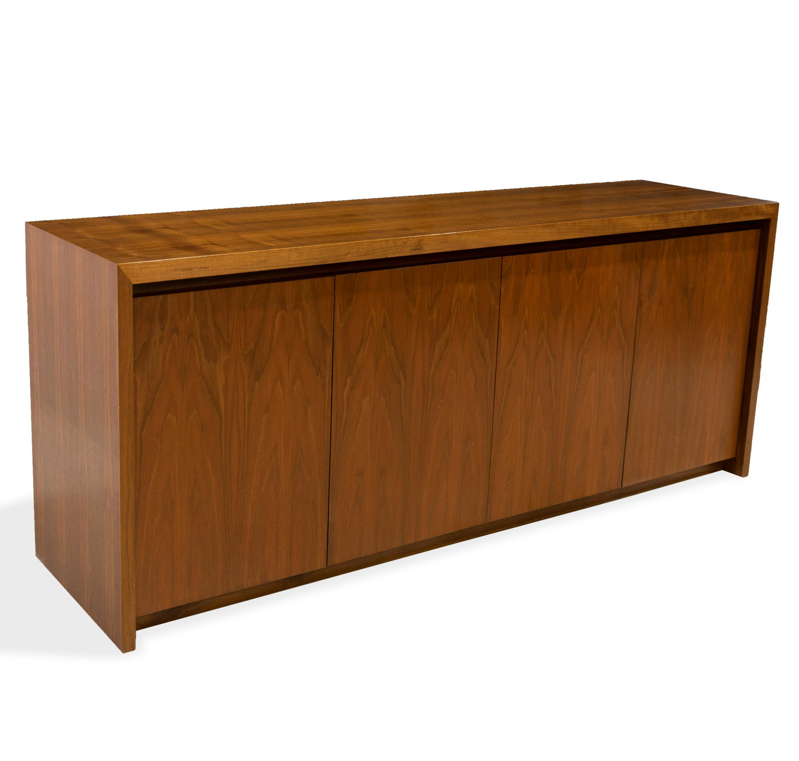 Walnut Credenza: Description - Walnut credenza. Dimensions - 30" x 73" x 19"