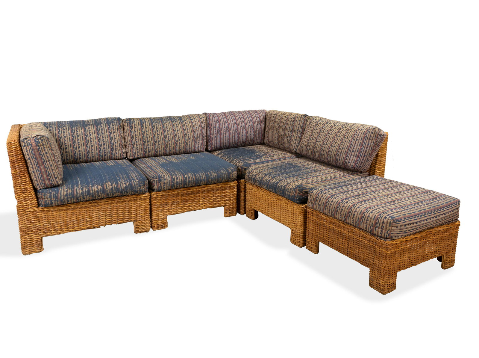 Wicker Sectional Sofa: Description - Wicker sectional sofa. Dimensions - 30" x 62" x 96" 35" deep