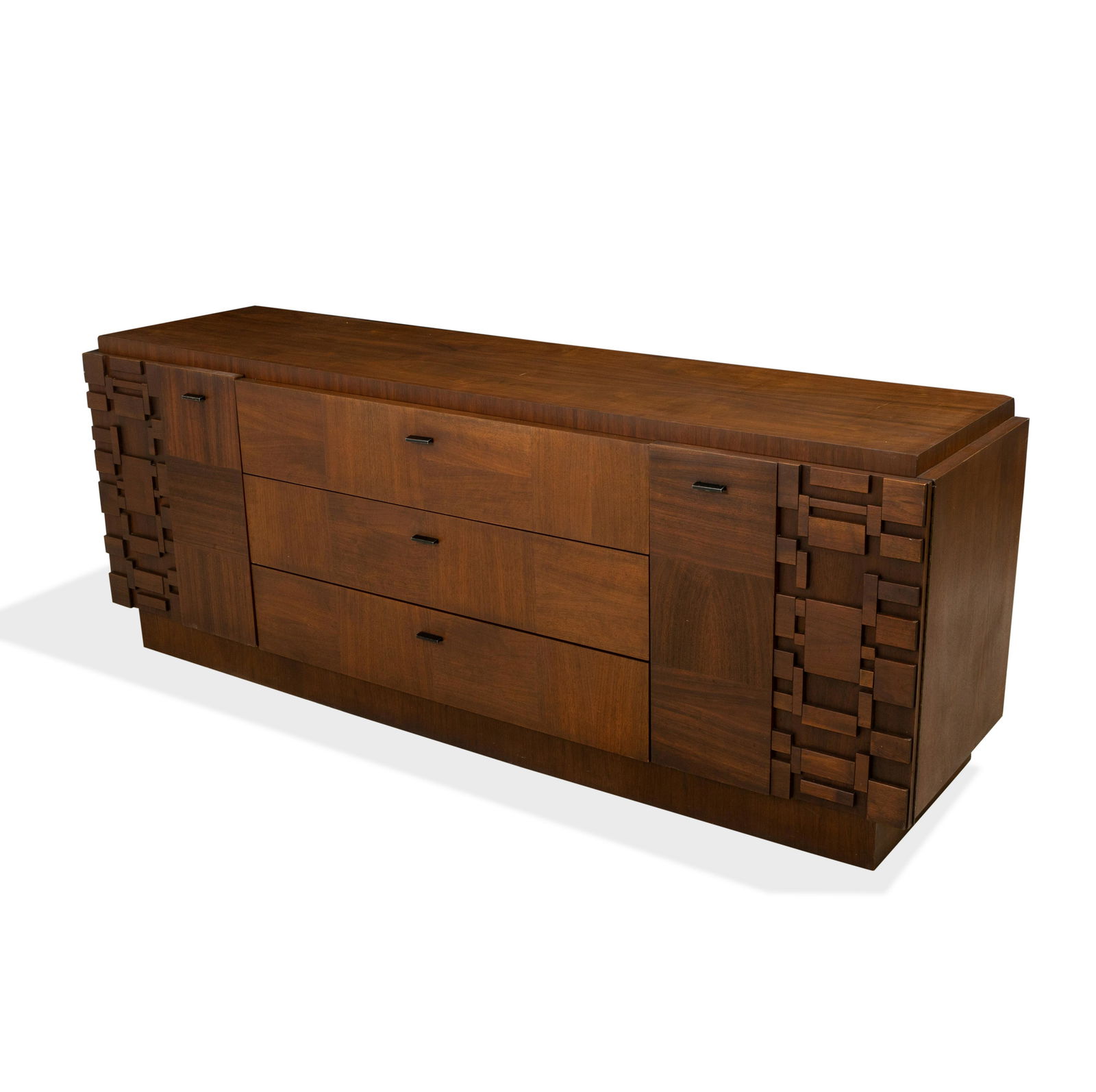Brutalist Walnut Long Dresser (1 of 4)