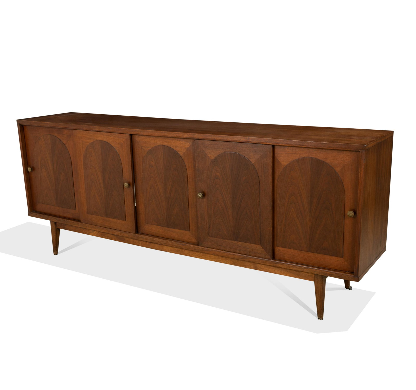 Walnut Credenza: Description - Walnut credenza. Dimensions - 33" x 84" x 17.5"