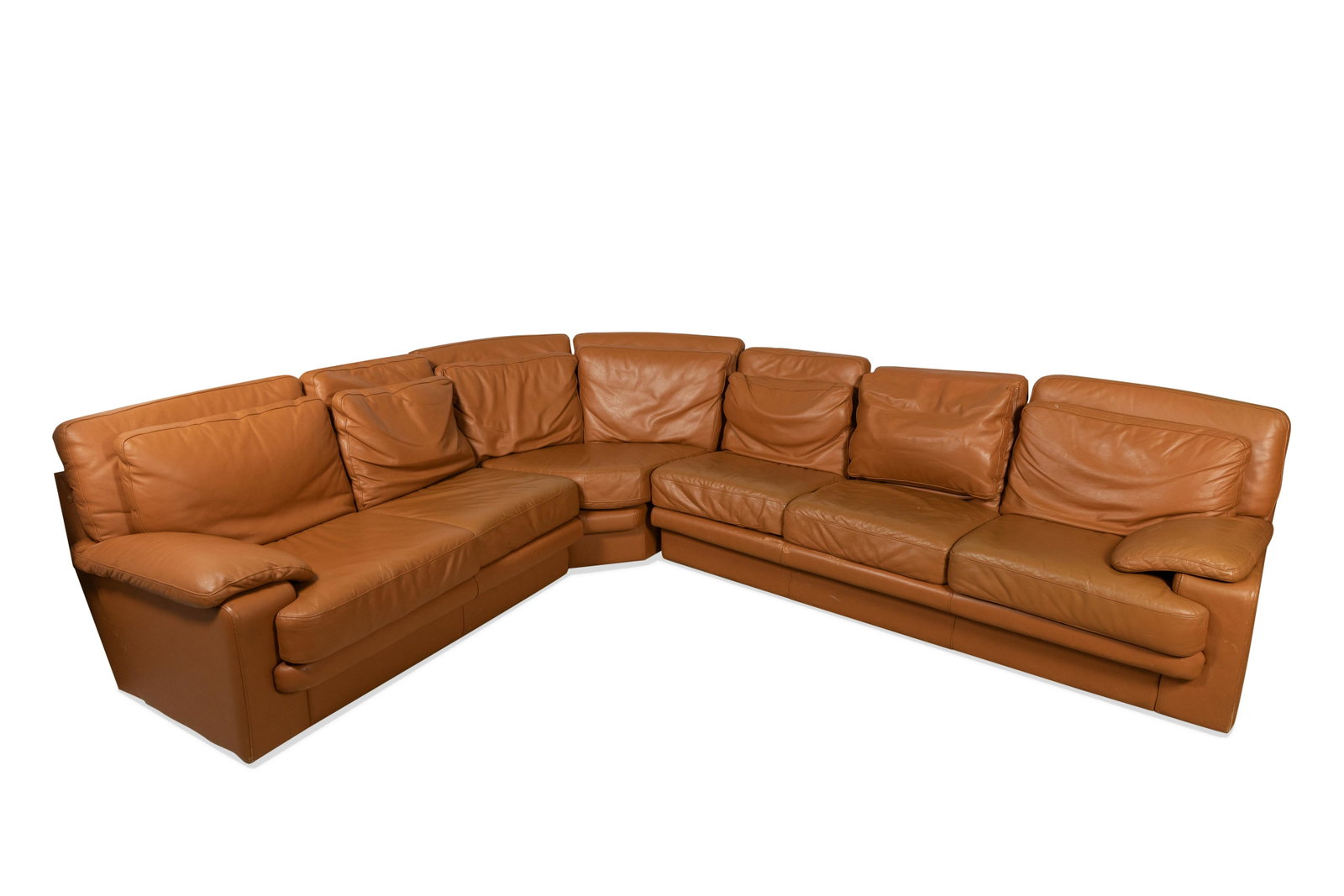 Leather Sofa: Description - Leather sofa. Dimensions - 35" x 100" x 80"