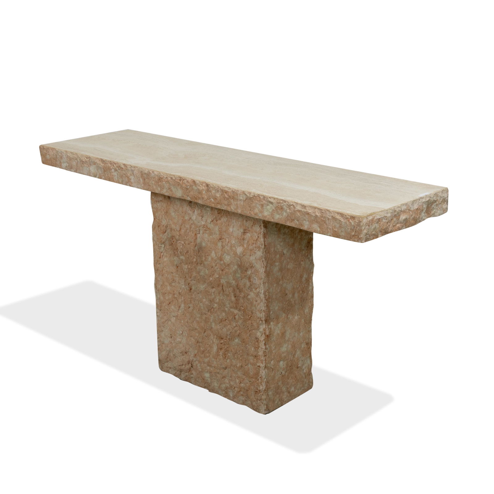 Travertine Console Table (1 of 4)