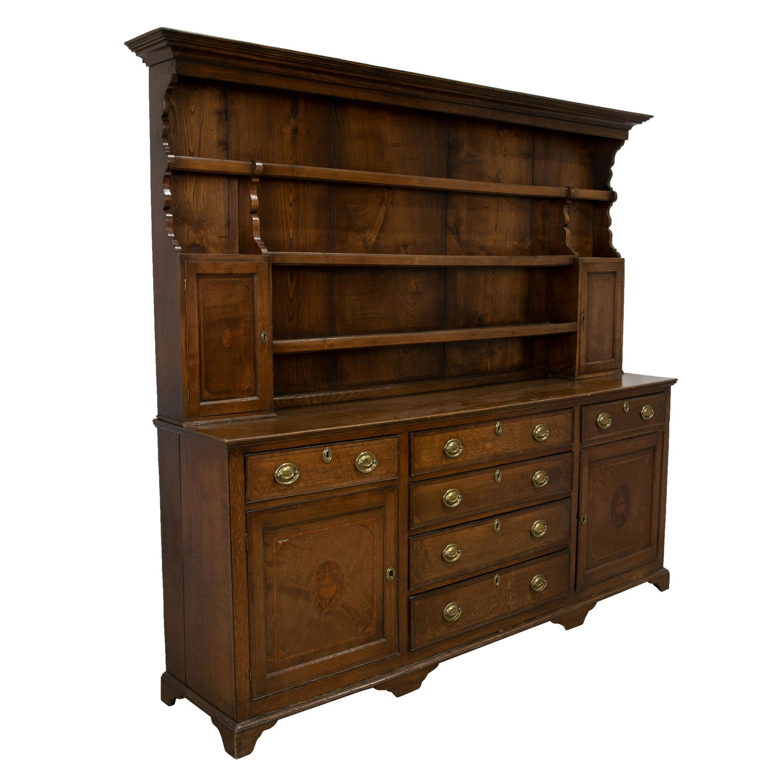 Inlaid Oak Welsh 2 Part Cupboard (1 of 6)