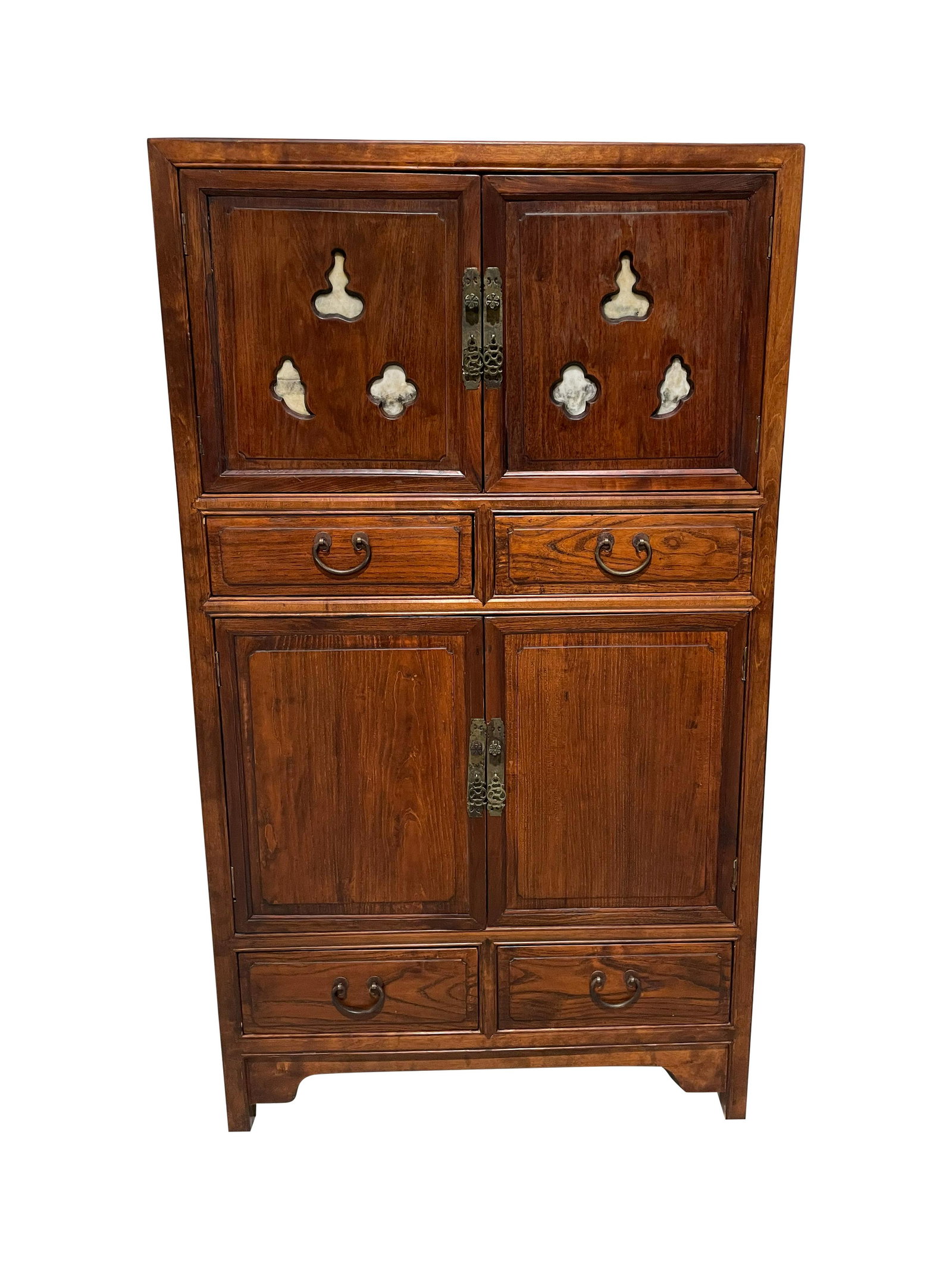 Chinese Rosewood and Marble Cabinet: Description - Chinese rosewood and marble cabient. Dimensions - 60" x 34" x 20"