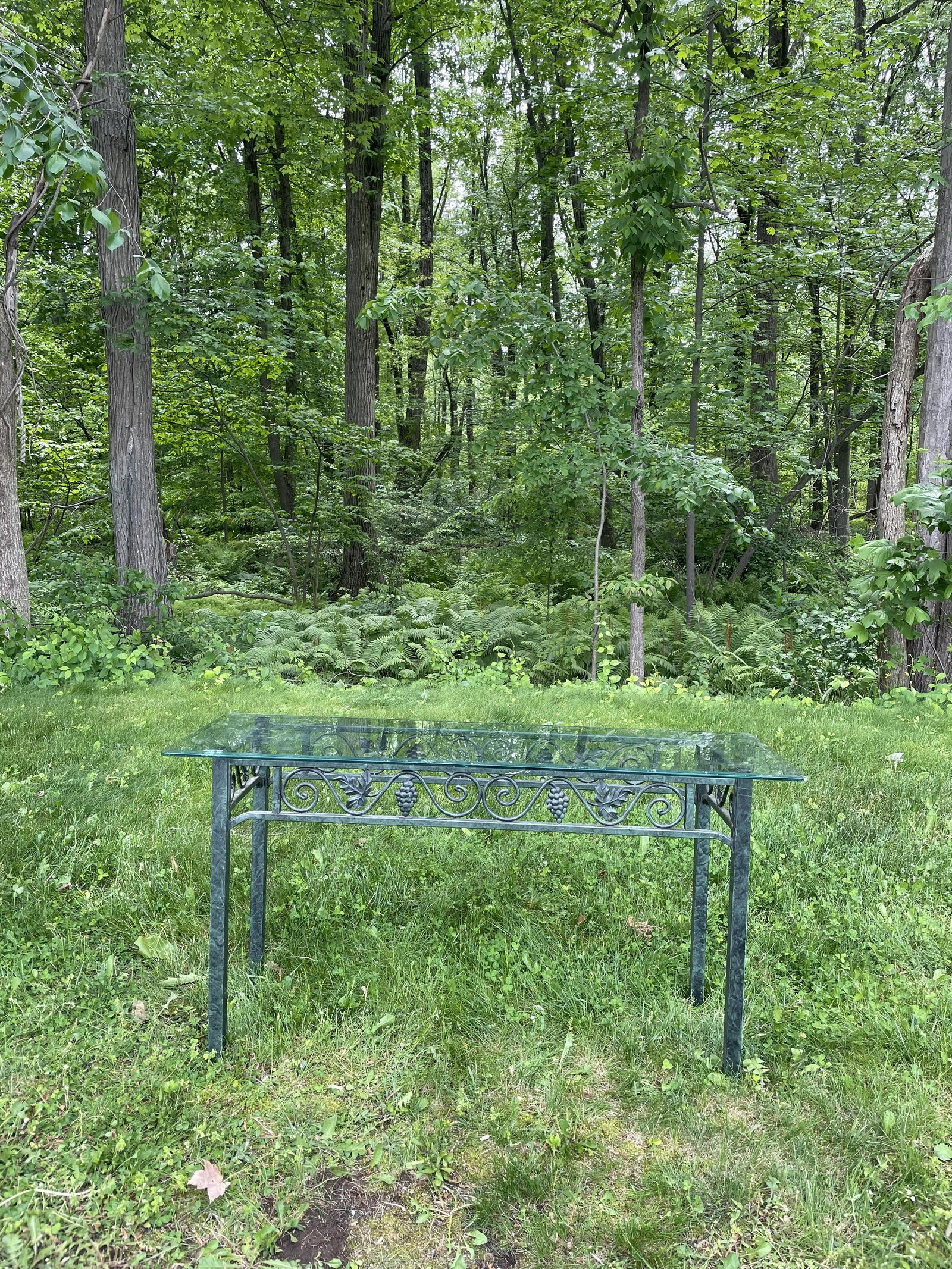Iron Outdoor Console: Description -Iron outdoor console. Dimensions - 26" x 50" x 18"