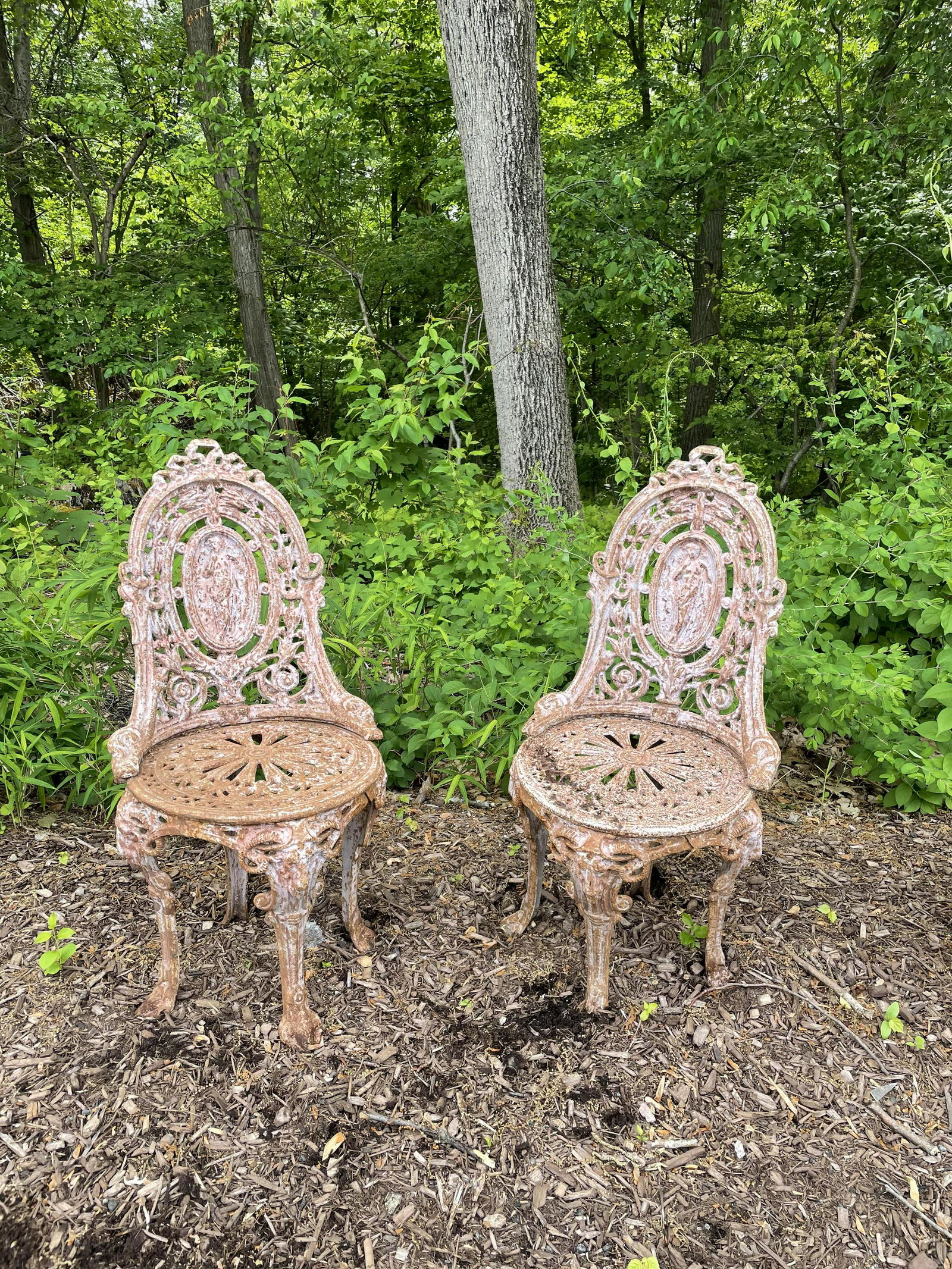 Victorian Cast Iron Garden Chairs - Pair (1 of 2)