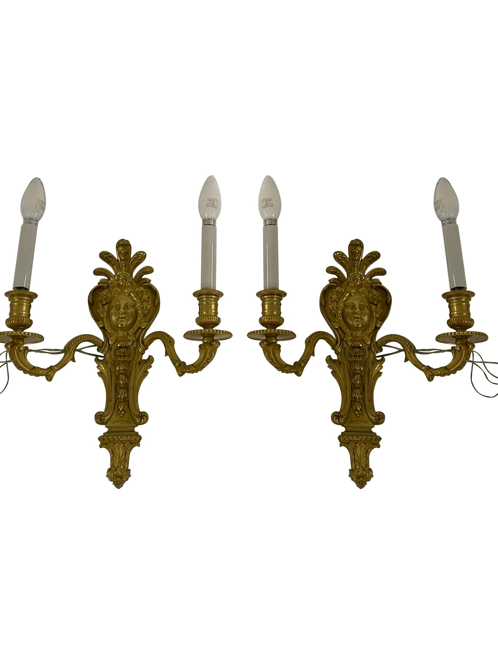 19th C. Gilt Bronze Sconces - Pair (1 of 3)