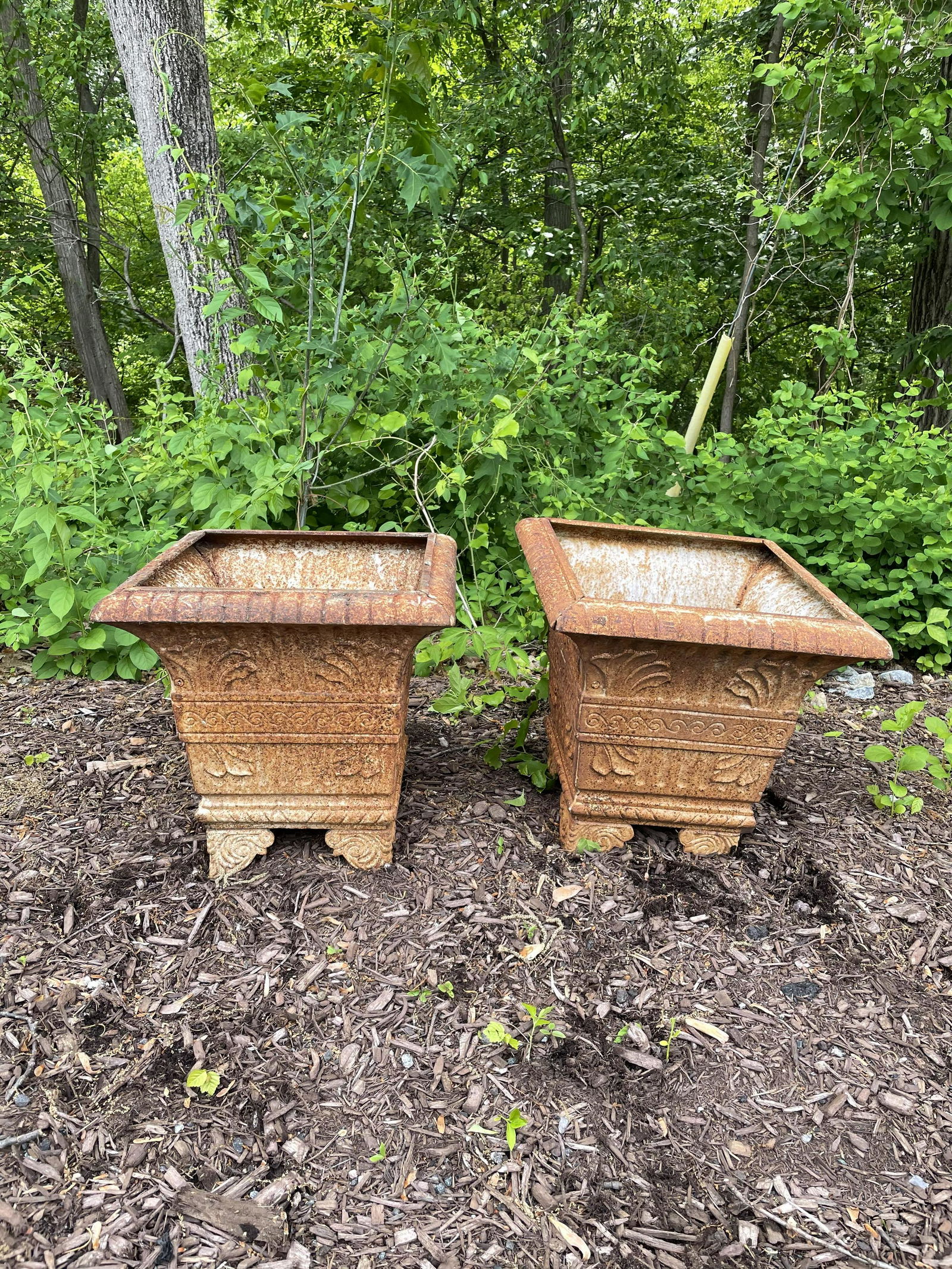 Victorian Style Cast Iron Box Planters (1 of 2)